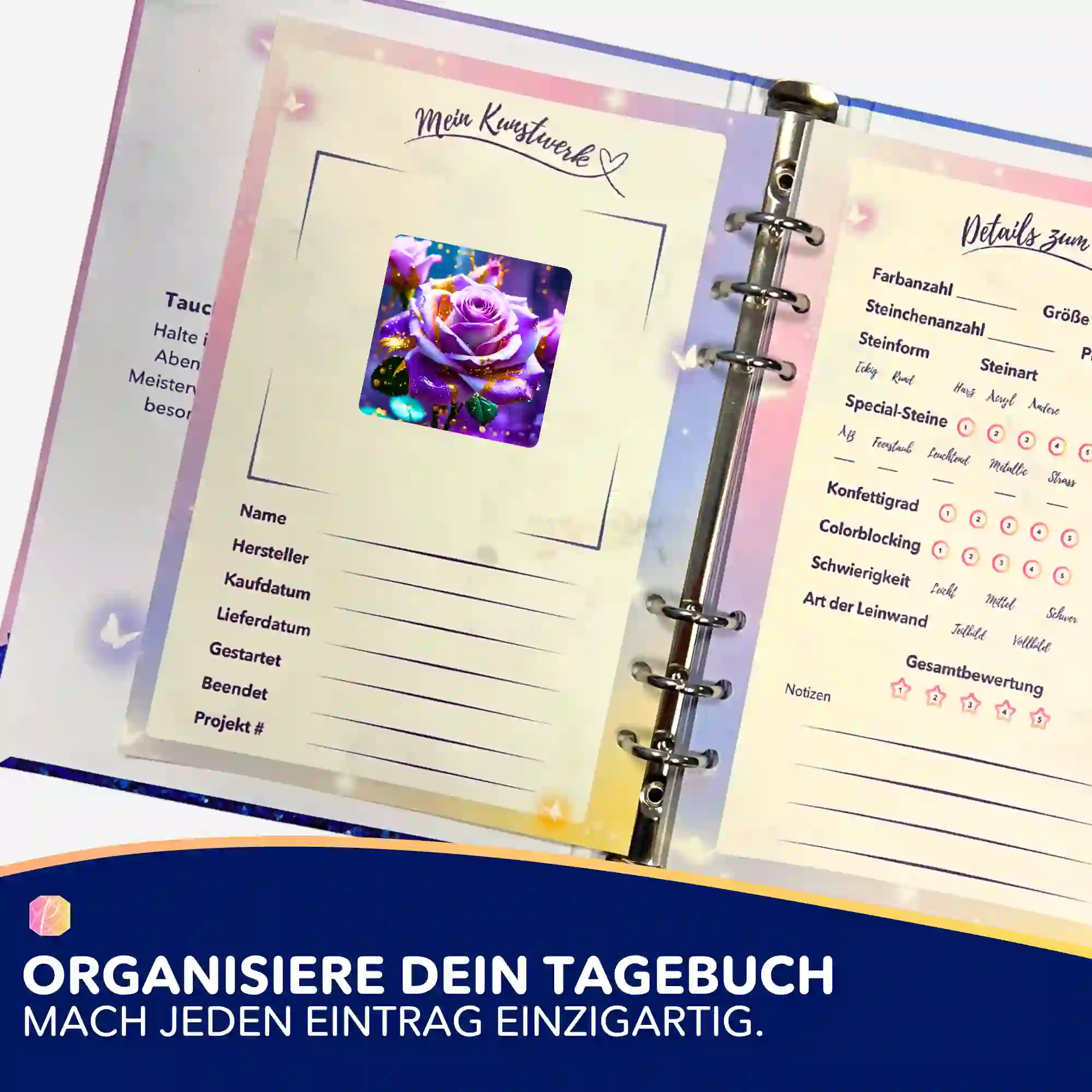 Aufkleber 5er-Set - Amethystrose - Image 3
