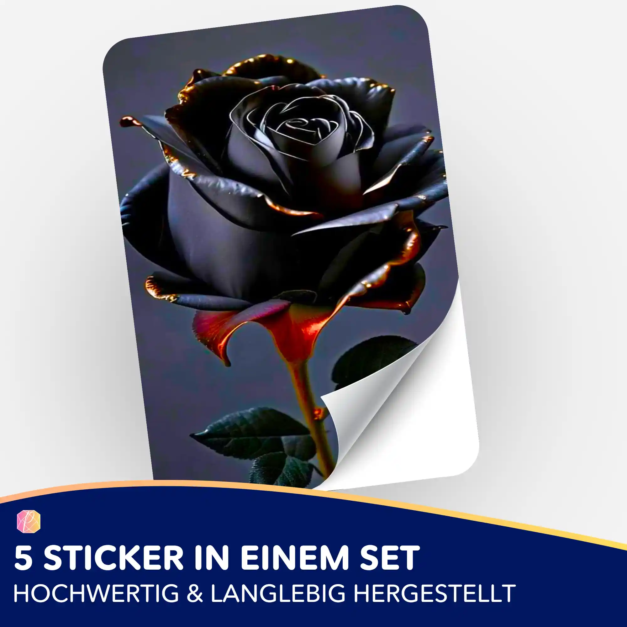 Aufkleber 5er-Set - Black rose - Image 2