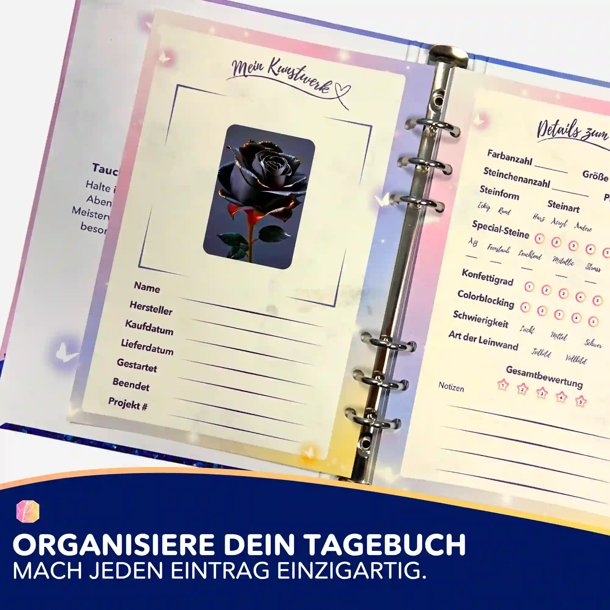 Aufkleber 5er-Set - Black rose - Image 3