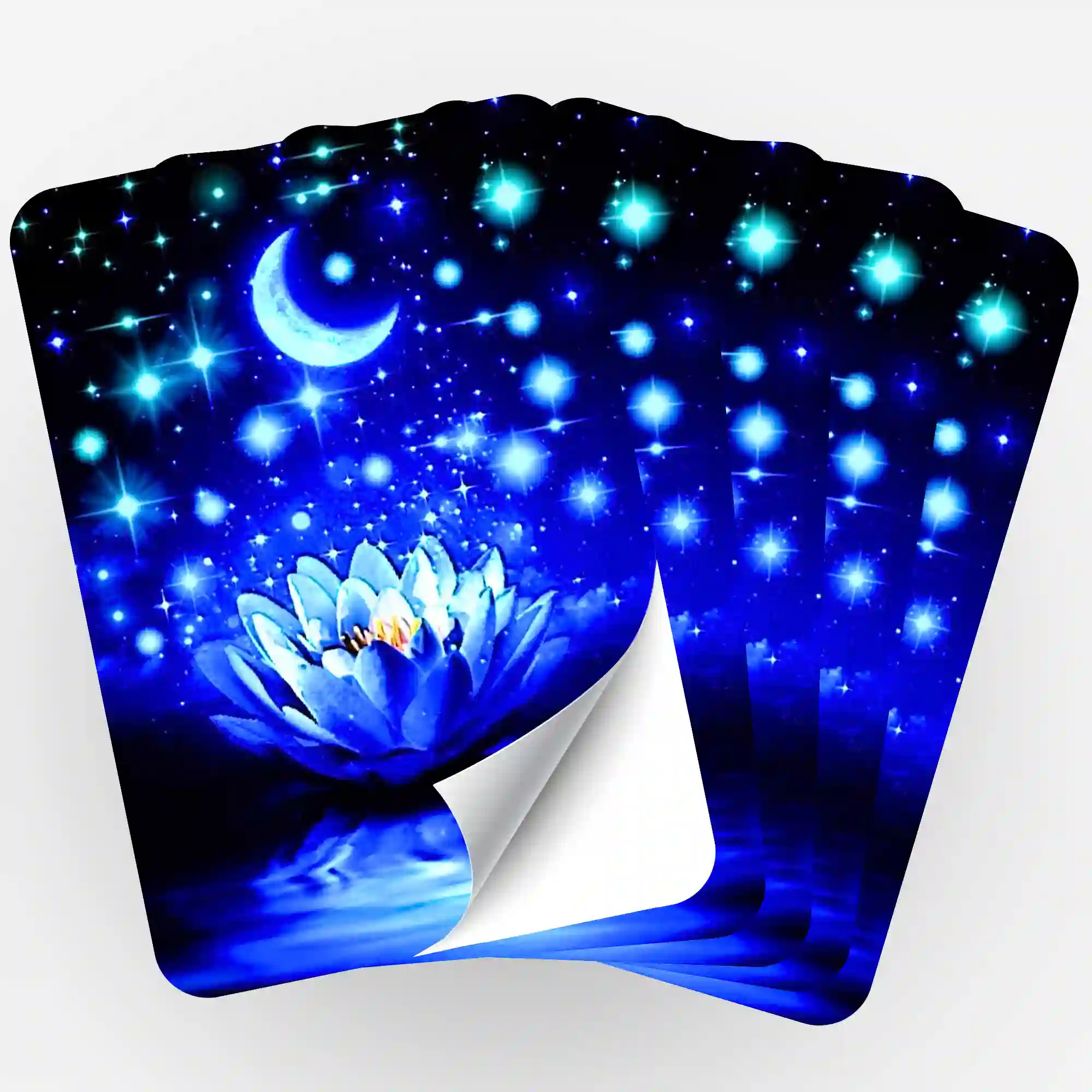 Aufkleber 5er-Set - Blaue Seerose MINI
