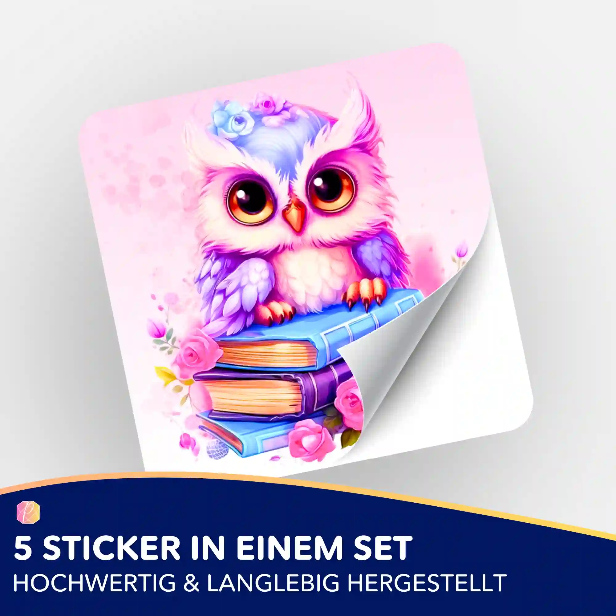 Aufkleber 5er-Set - Büchereule - Image 2