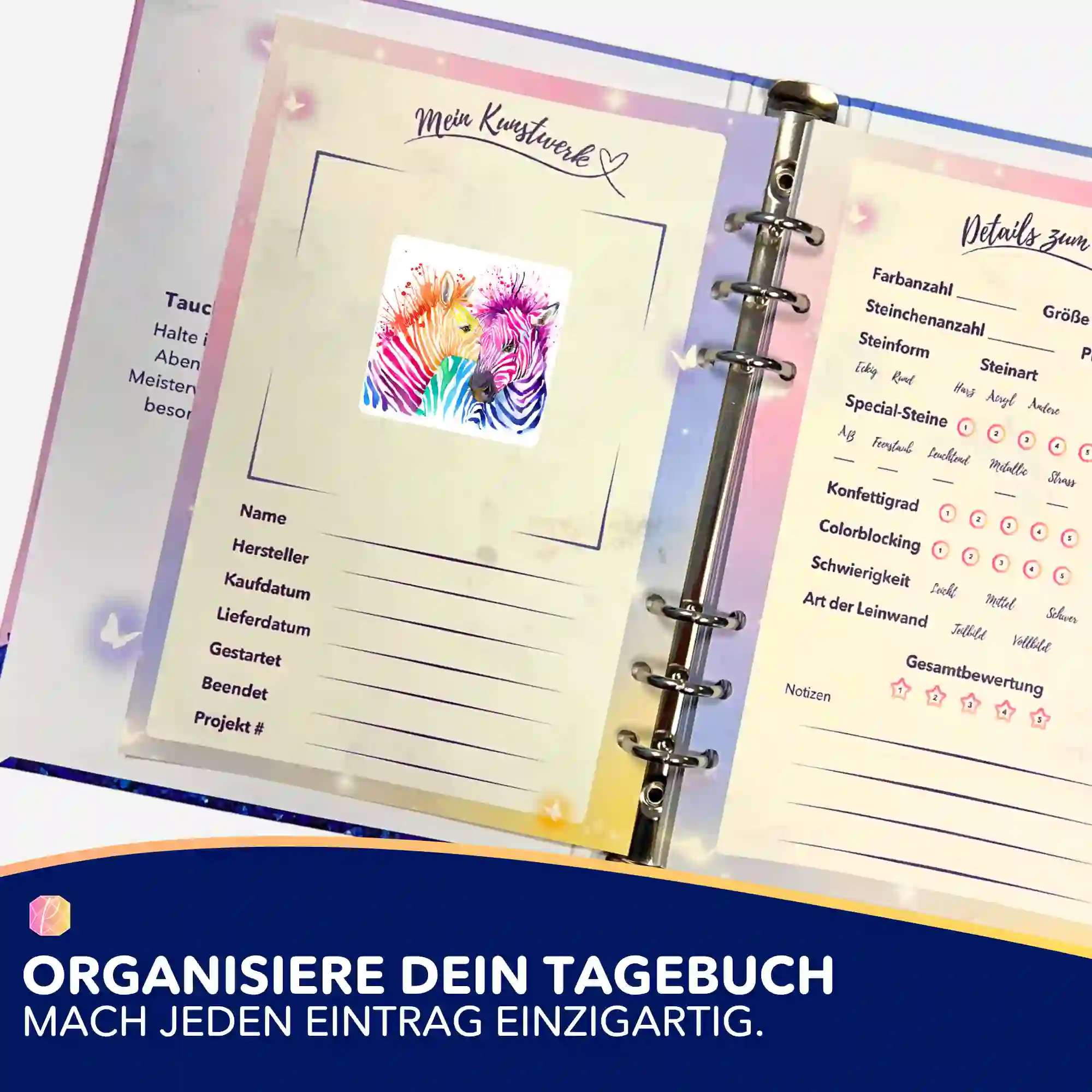 Aufkleber 5er-Set - Bunte Zebras - Image 3