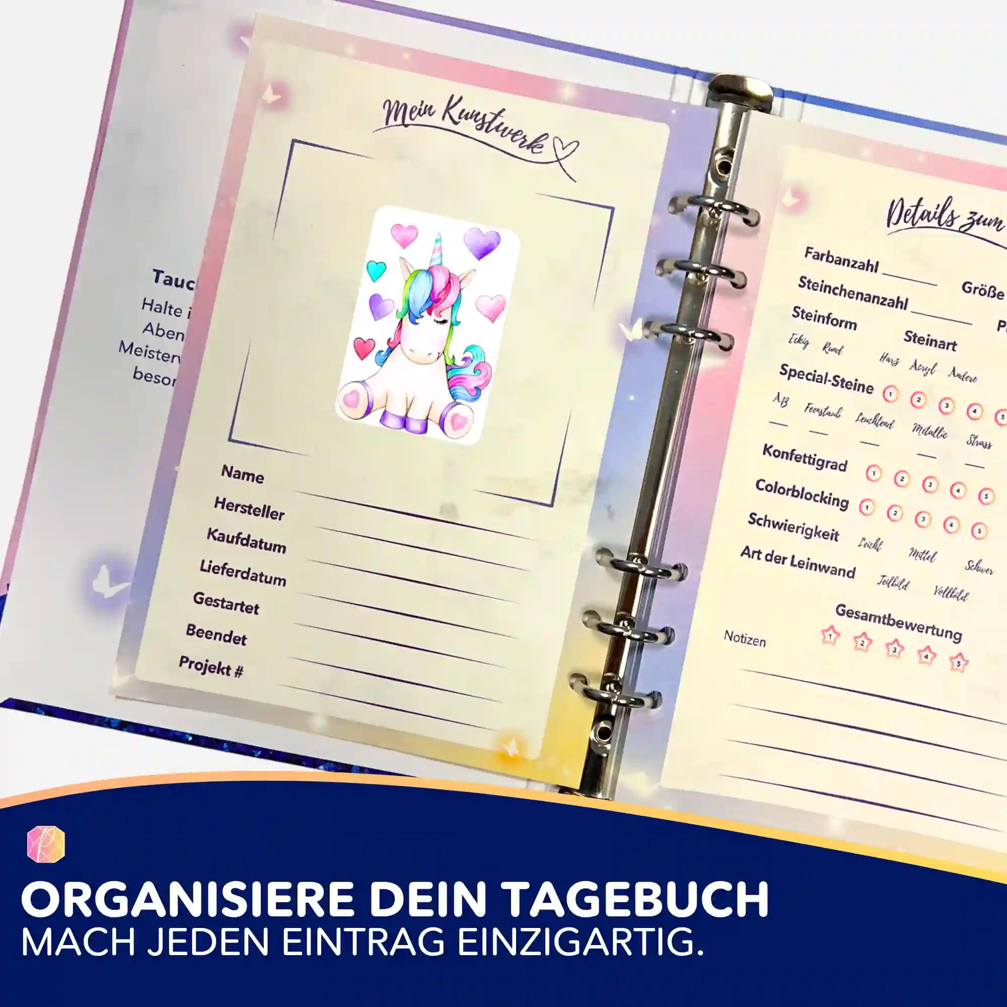Aufkleber 5er-Set - Buntes Einhorn - Image 3