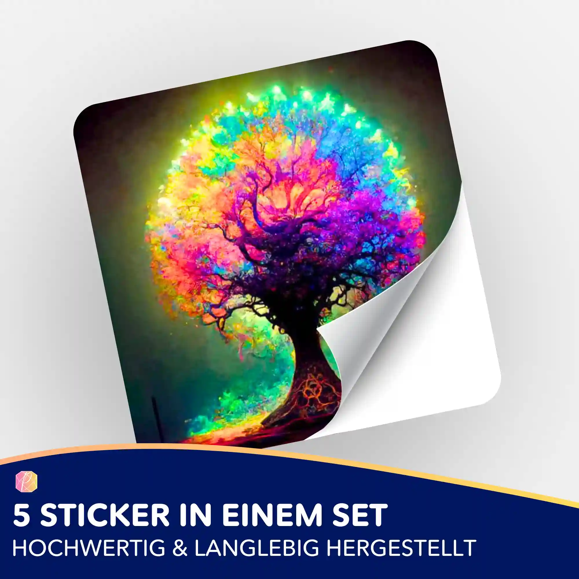 Aufkleber 5er-Set - Colorful lightning Tree - Image 2