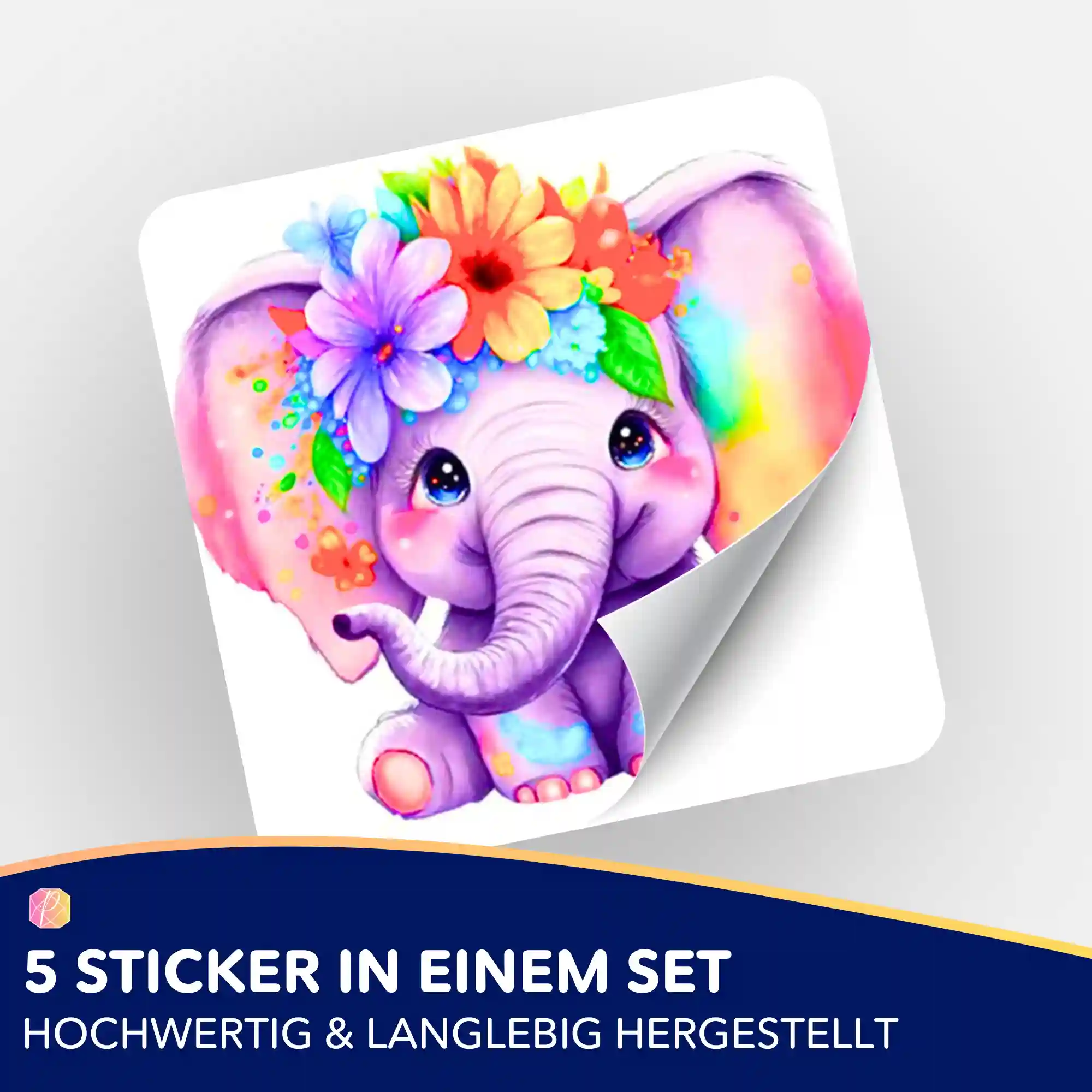 Aufkleber 5er-Set - Der kleine Blumenelefant - Image 2