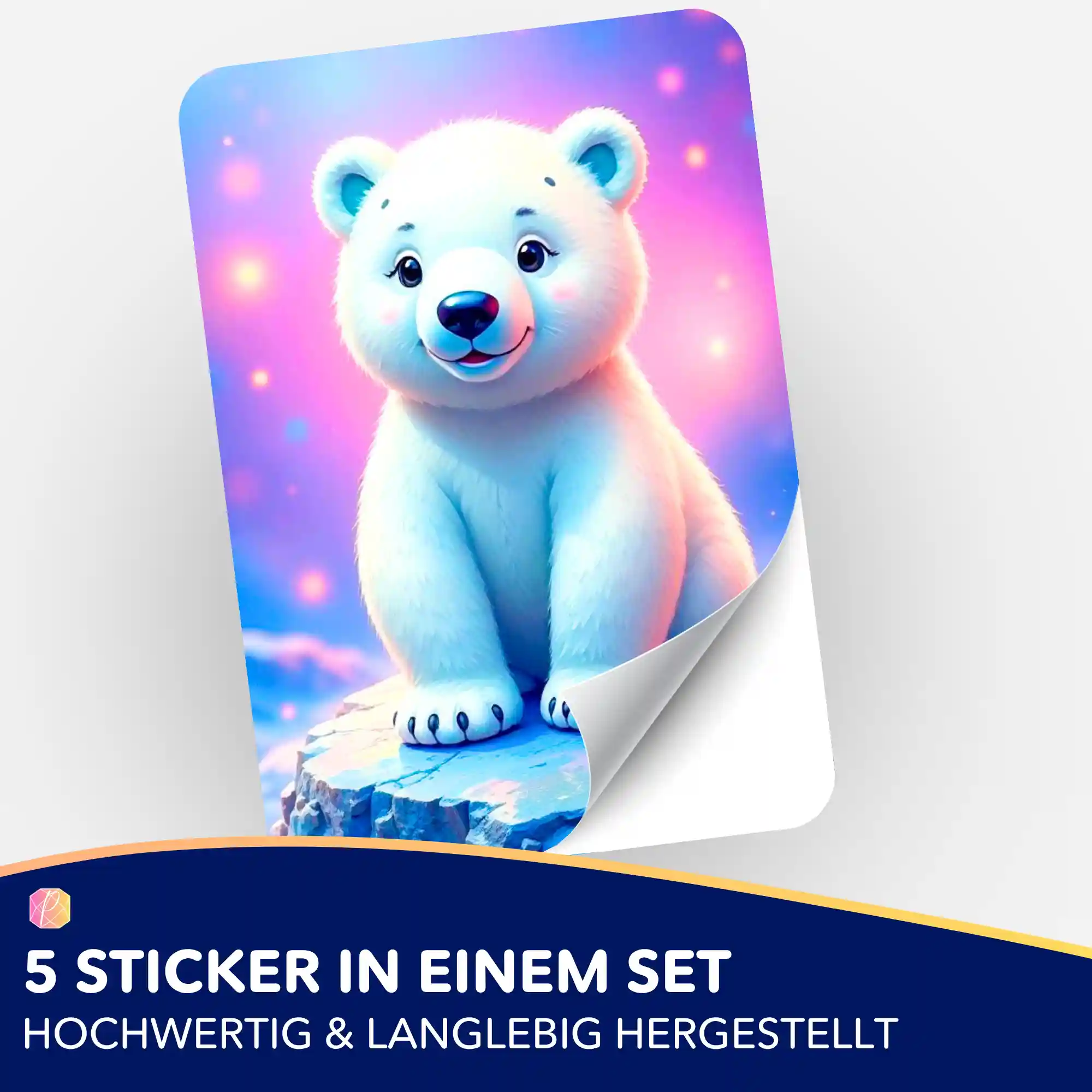 Aufkleber 5er-Set - Eisbär Hugo - Image 2