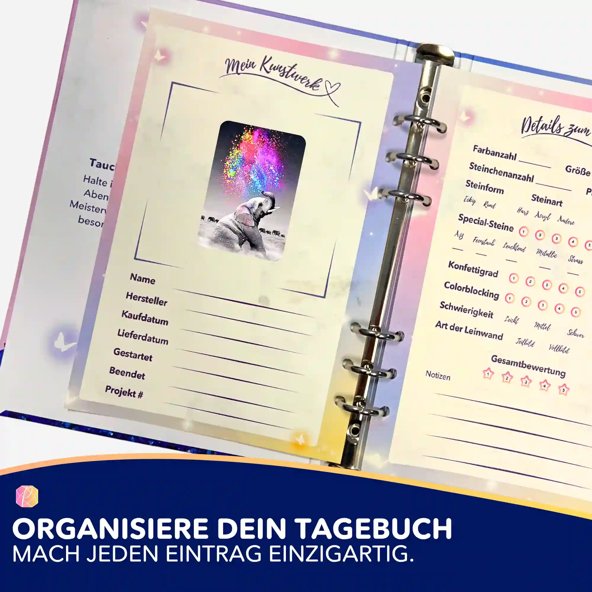Aufkleber 5er-Set - Elefant "Farbenspiel" - Image 3