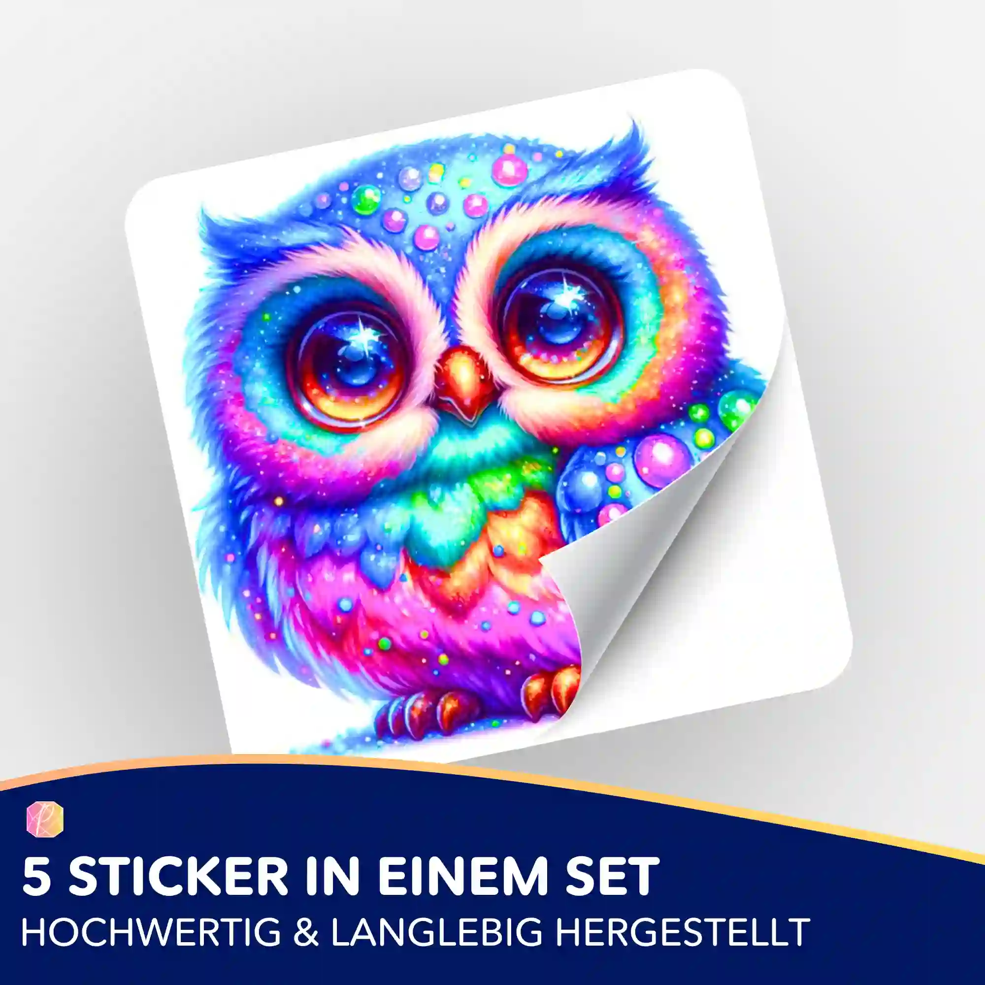 Aufkleber 5er-Set - Eule Elly - Image 2