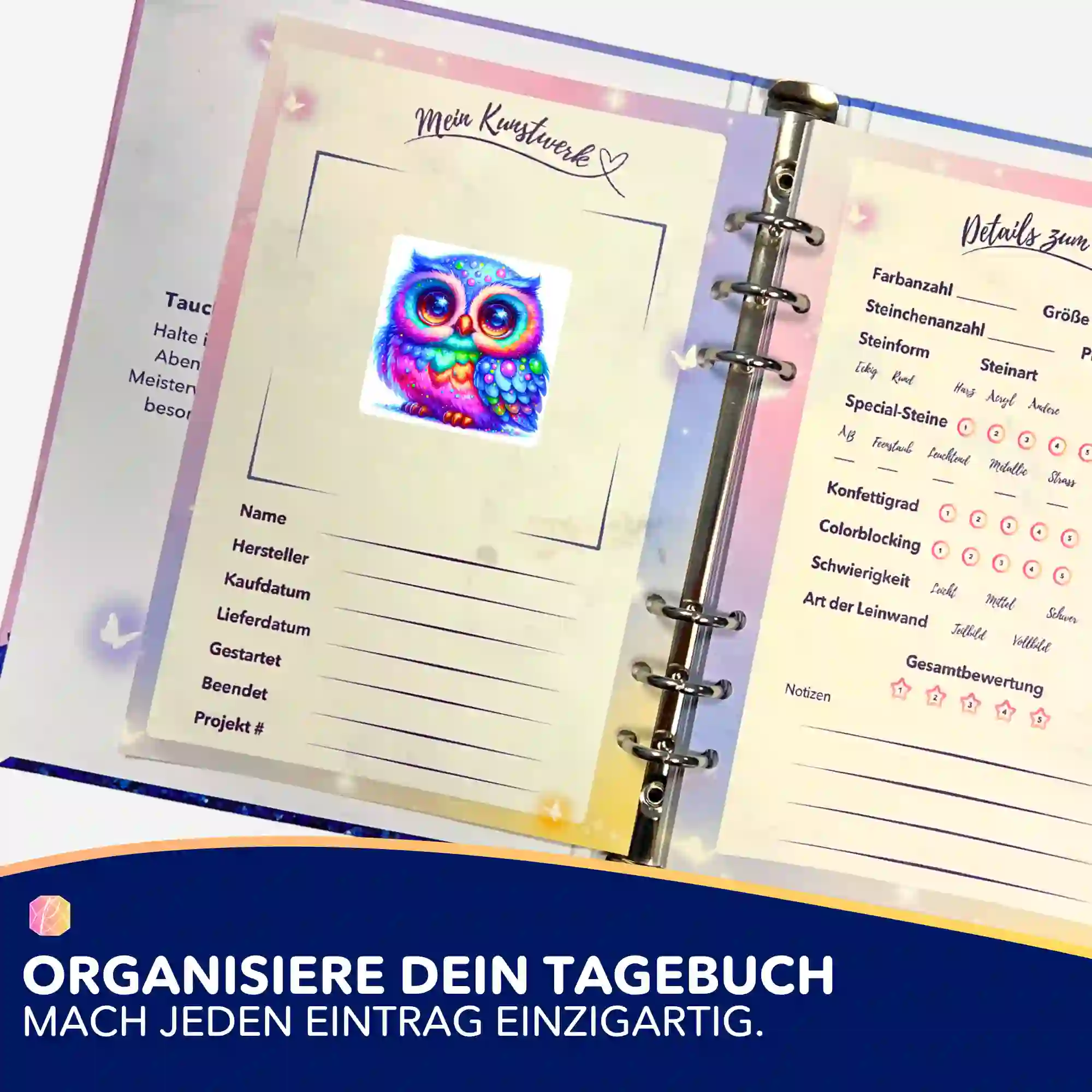 Aufkleber 5er-Set - Eule Elly - Image 3