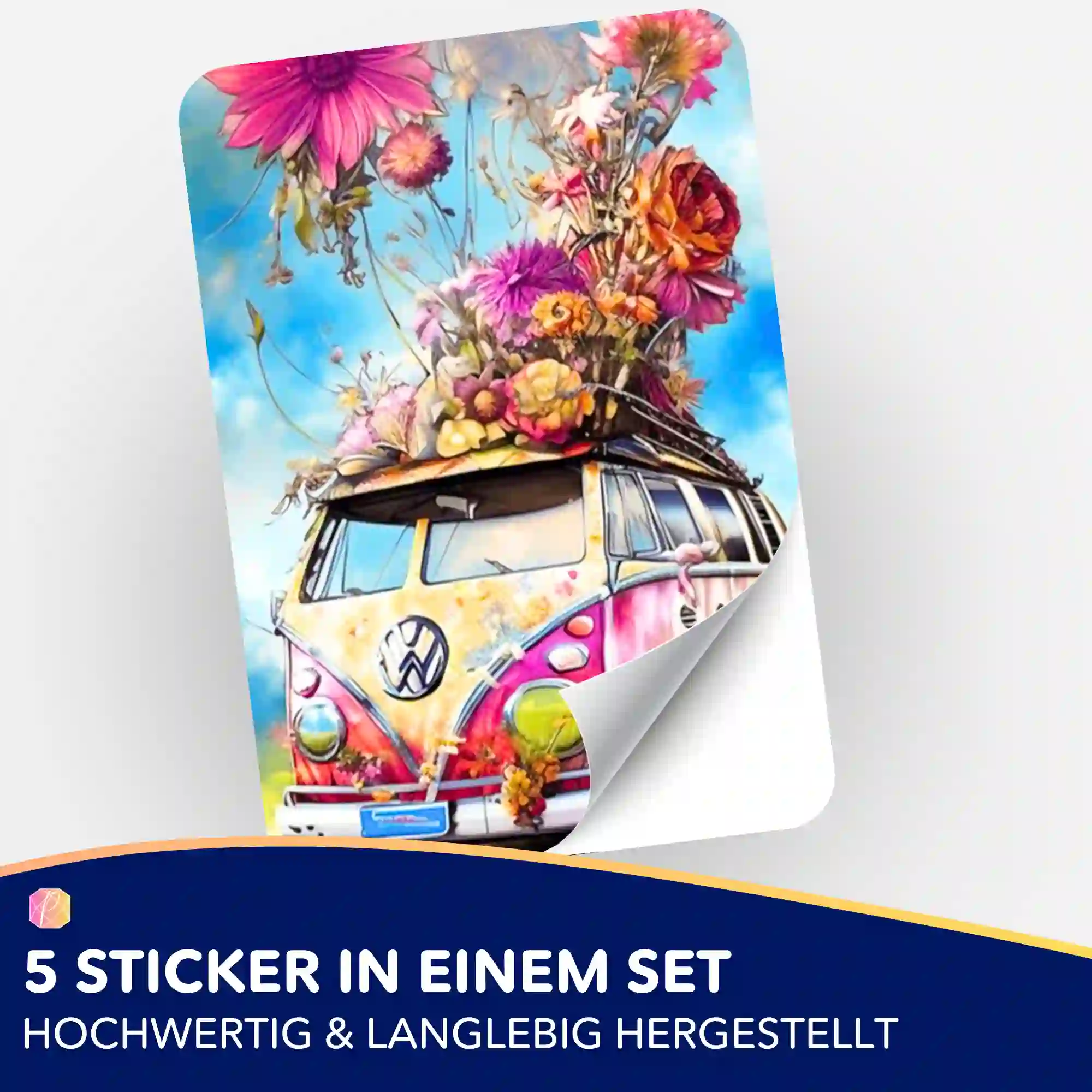 Aufkleber 5er-Set - Flower Power Bully - Image 2