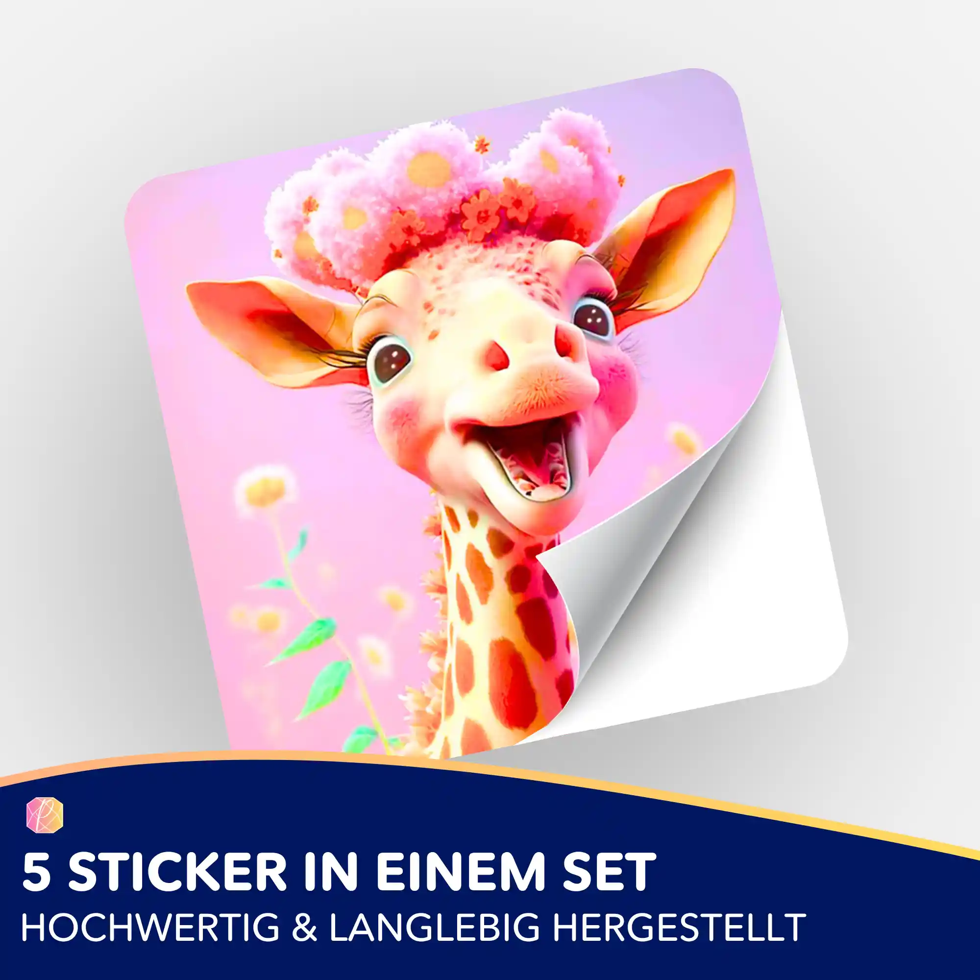 Aufkleber 5er-Set - Fröhliche Giraffe - Image 2