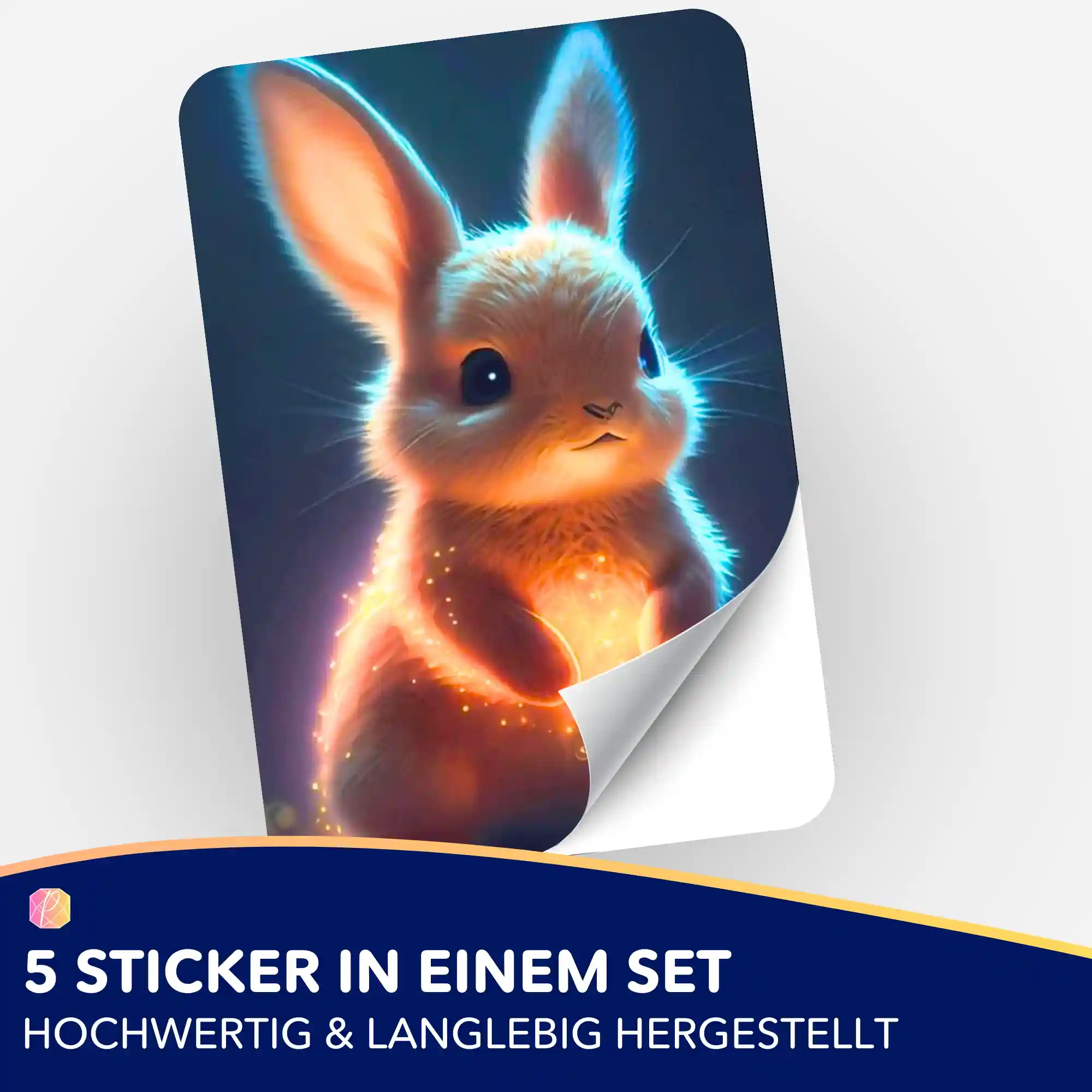 Aufkleber 5er-Set - Funkelhäschen - Image 2