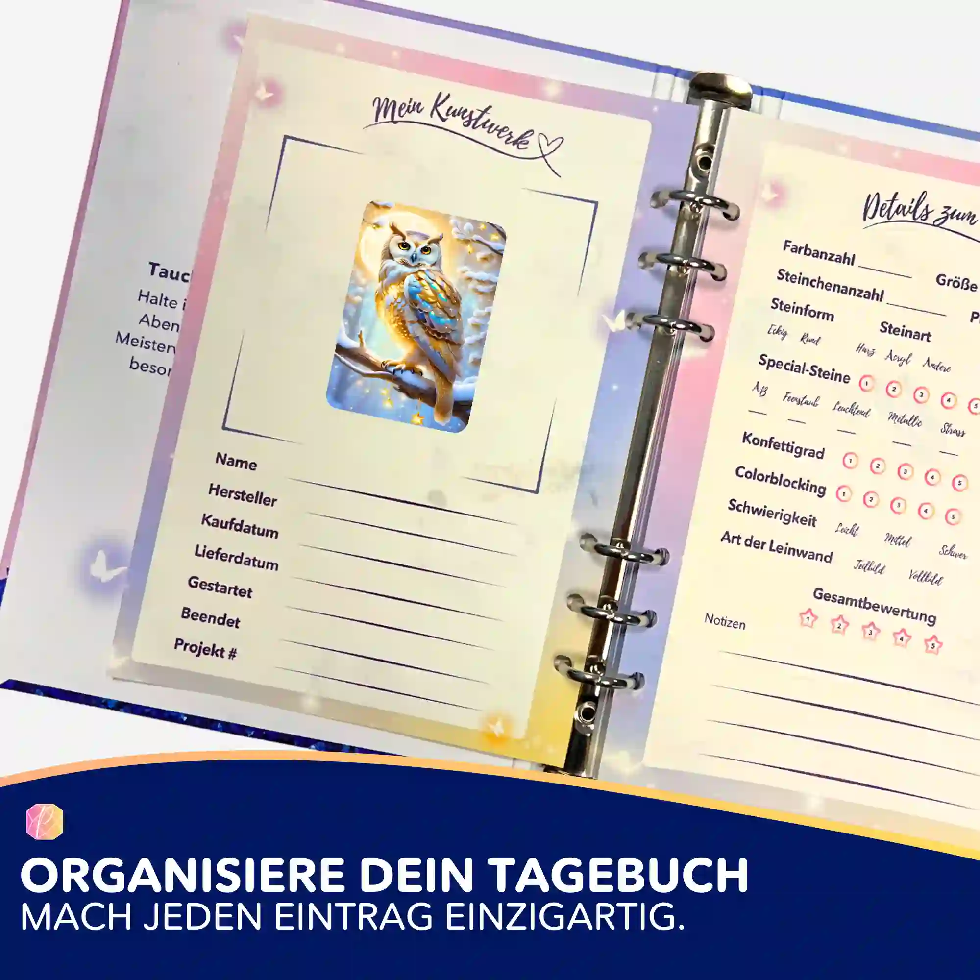 Aufkleber 5er-Set - Goldene Schneeeule - Image 3
