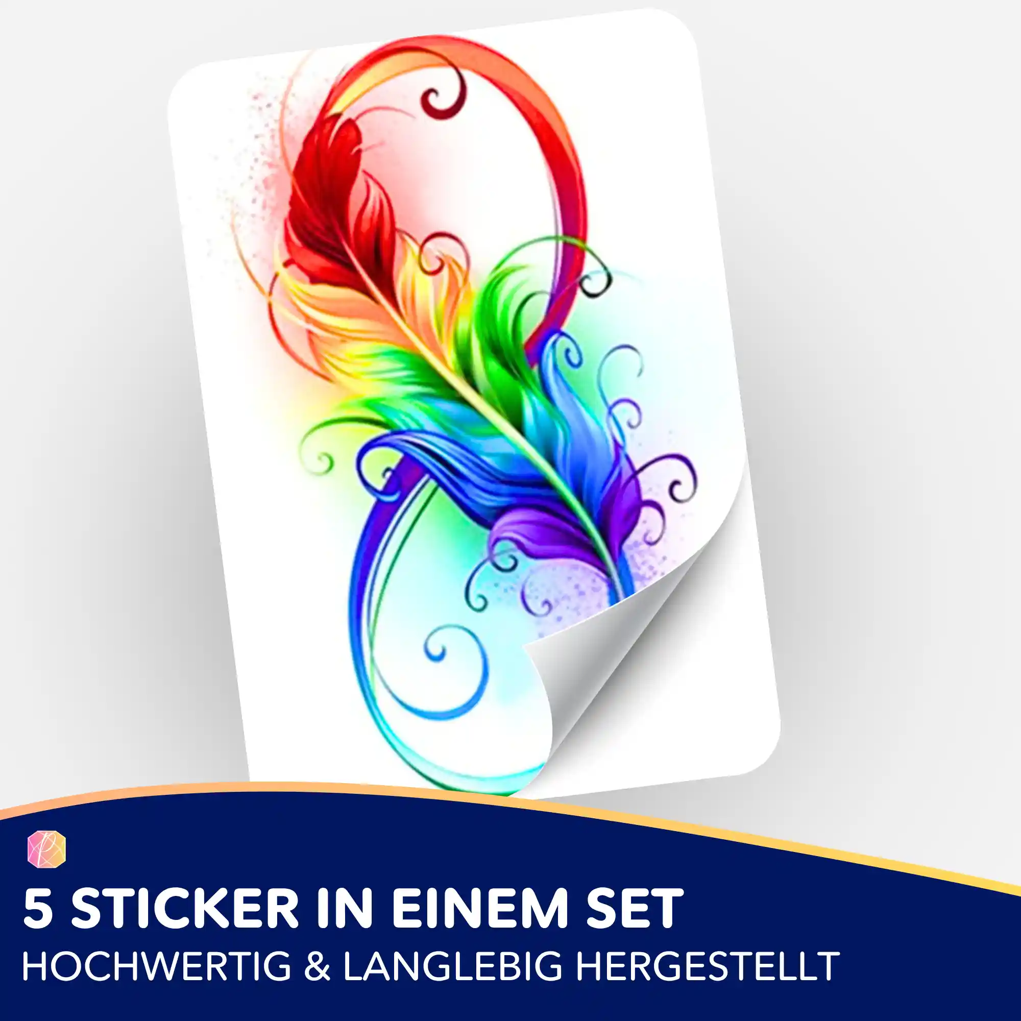Aufkleber 5er-Set - Infinity Feather - Image 2