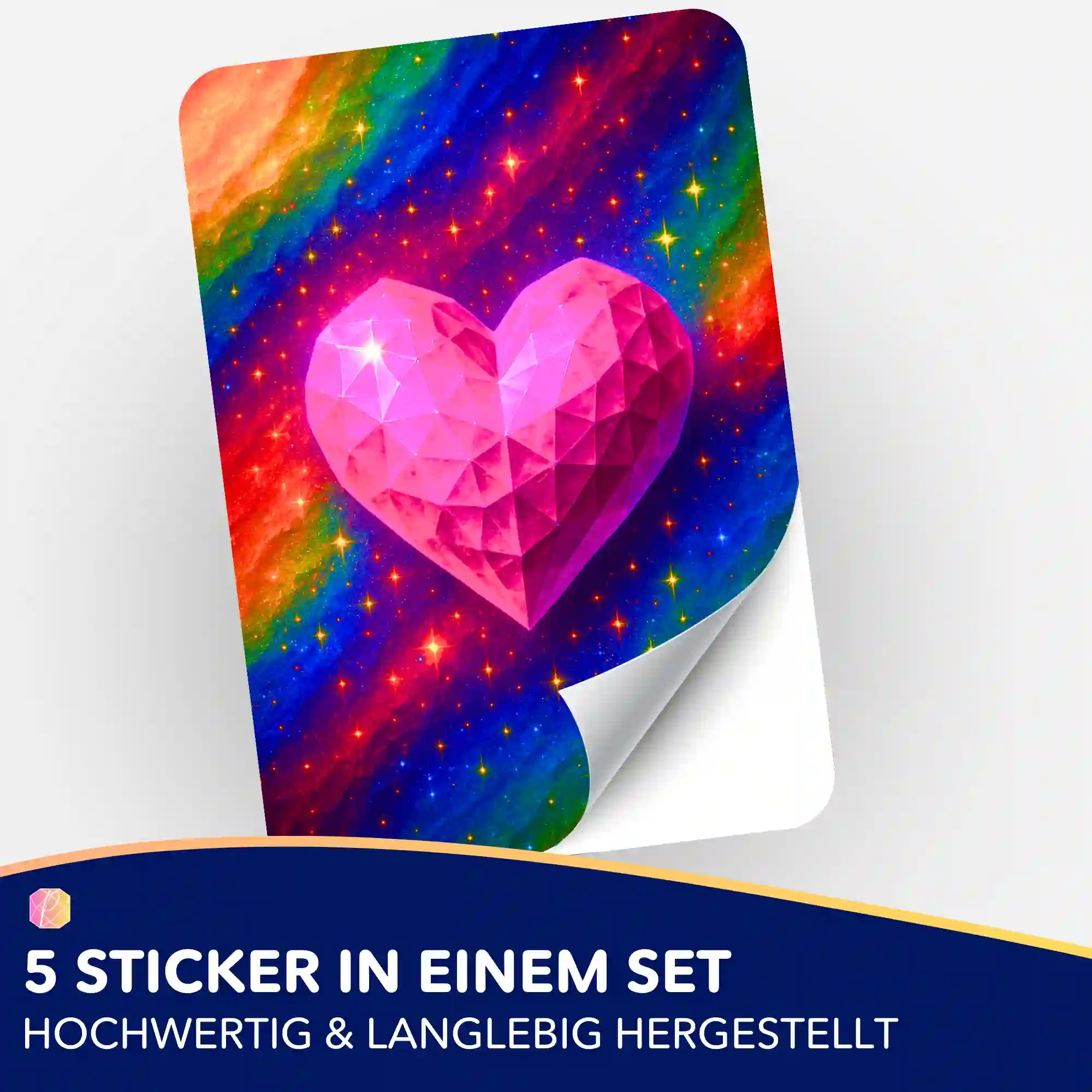 Aufkleber 5er-Set - Jennifer Special - Herzkristall - Image 2