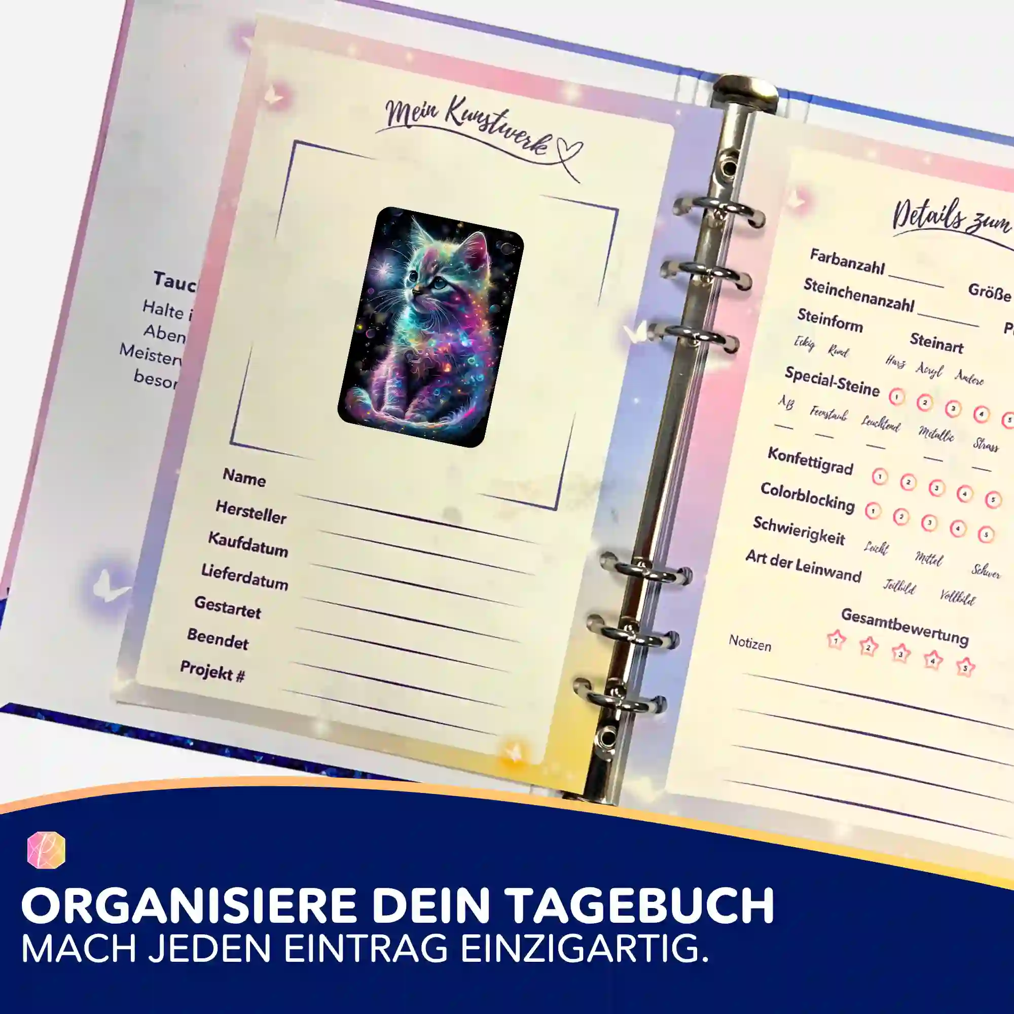 Aufkleber 5er-Set - Kätzchen Kunterbunt - Image 3