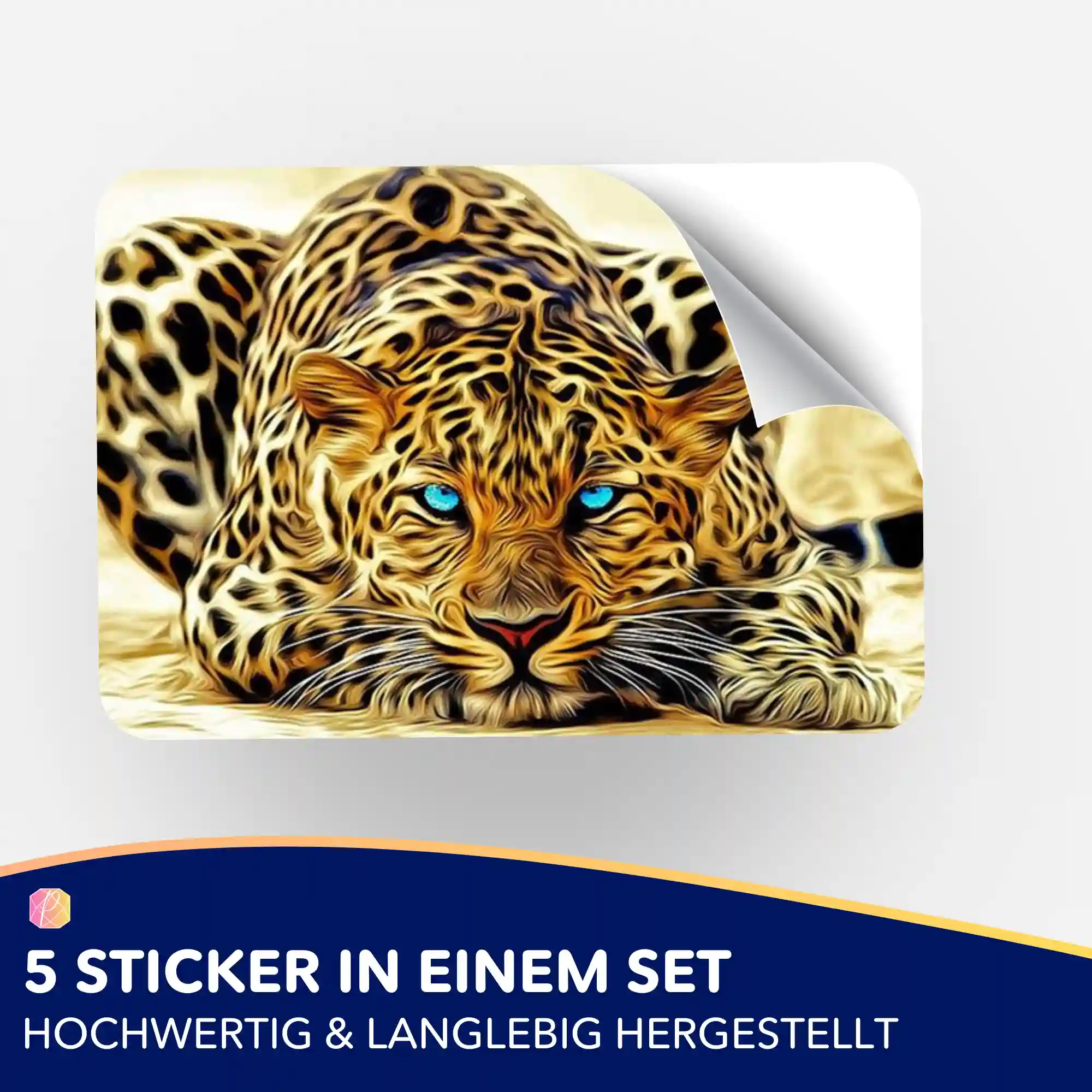 Aufkleber 5er-Set - Leopard Blue Eyes MINI - Image 2