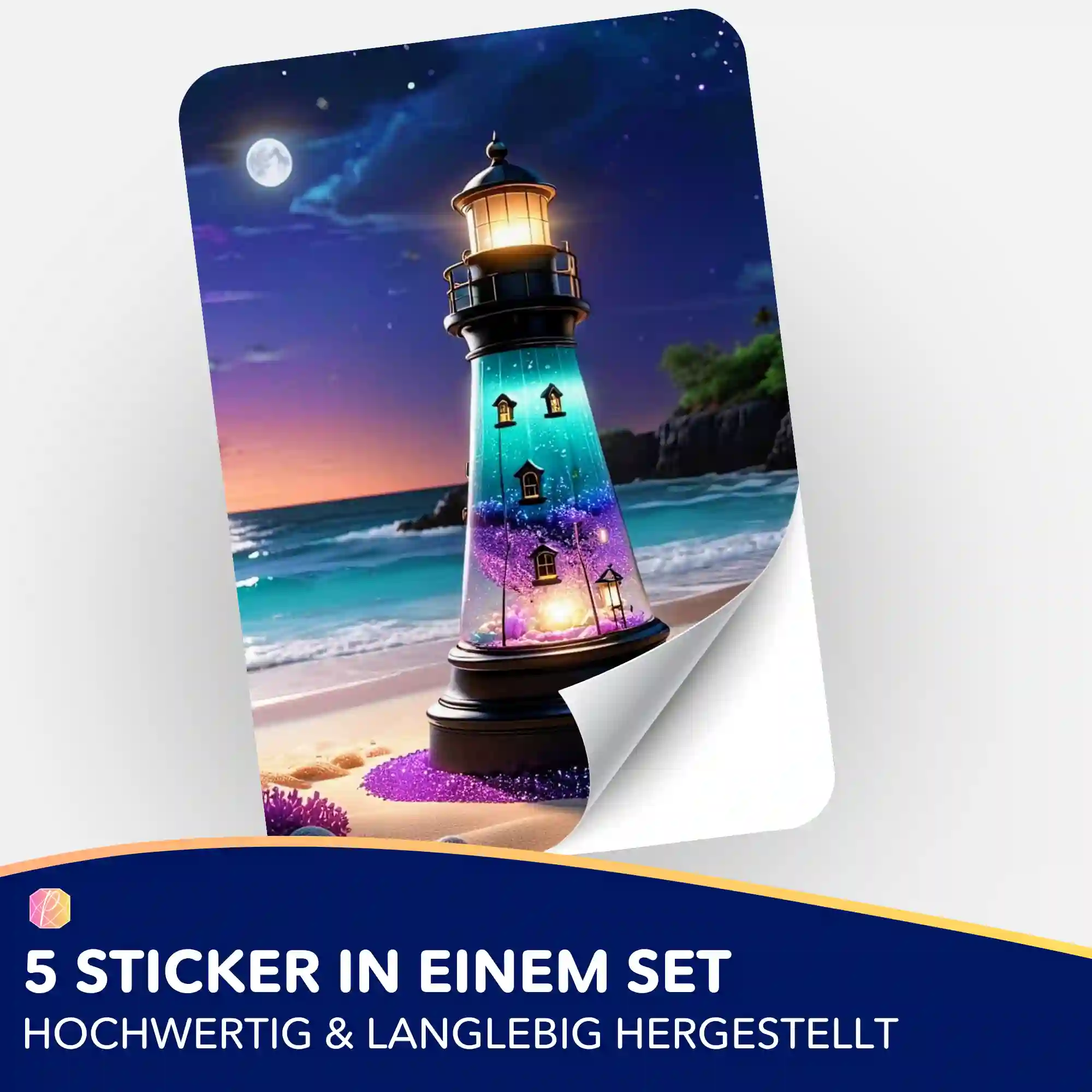 Aufkleber 5er-Set - Leuchtturm der Träume - Image 2