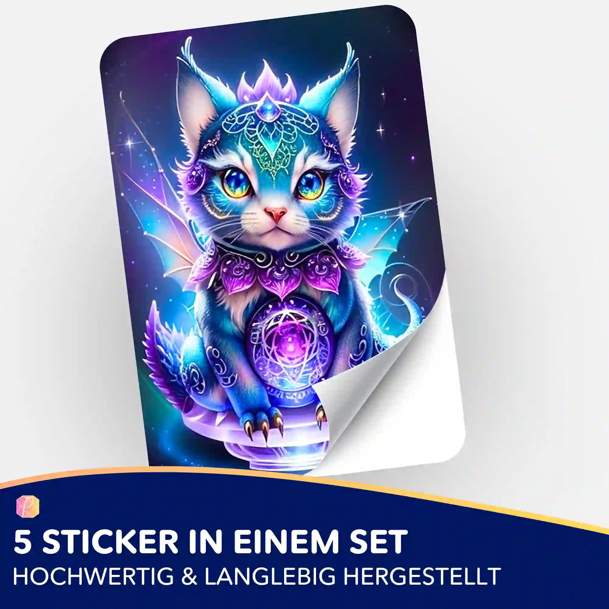 Aufkleber 5er-Set - Mystical Kitty - Image 2