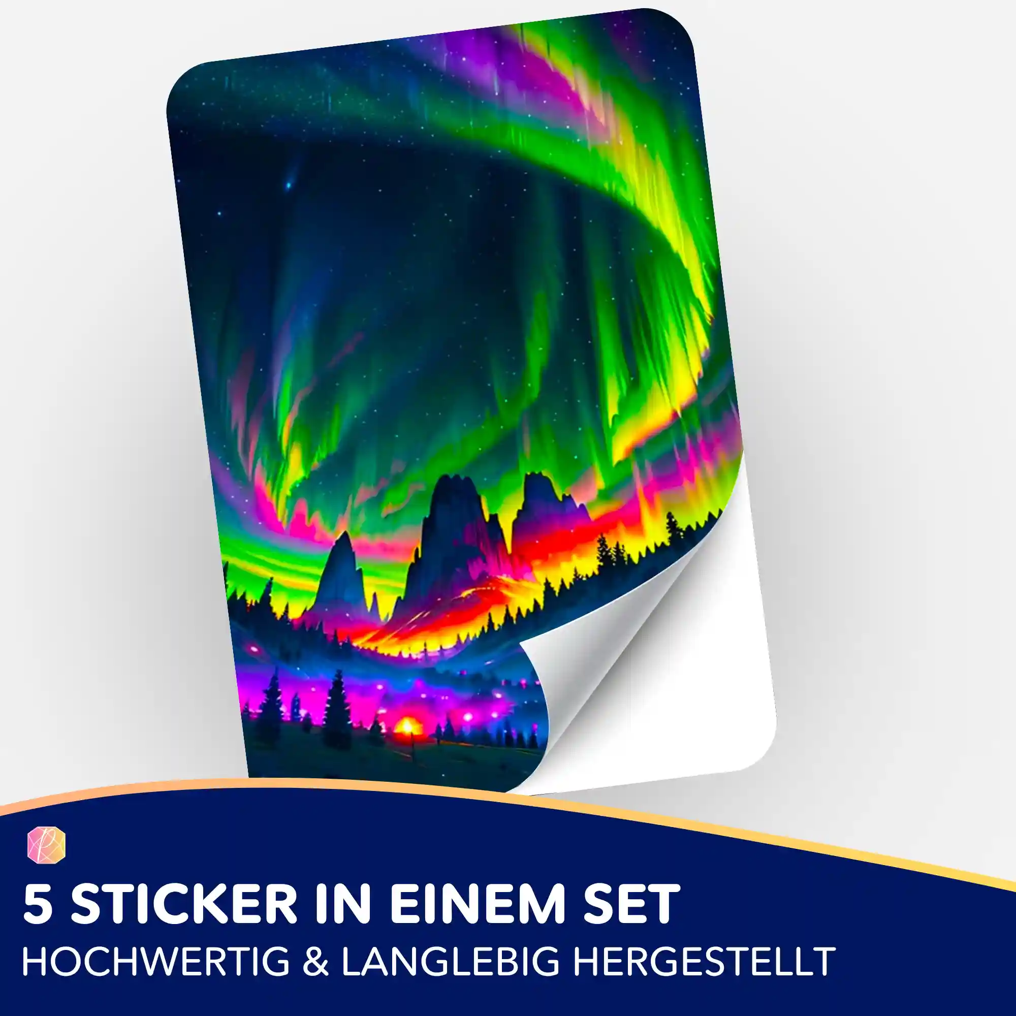 Aufkleber 5er-Set - Nacht der bunten Lichter "Limited Edition" - Image 2