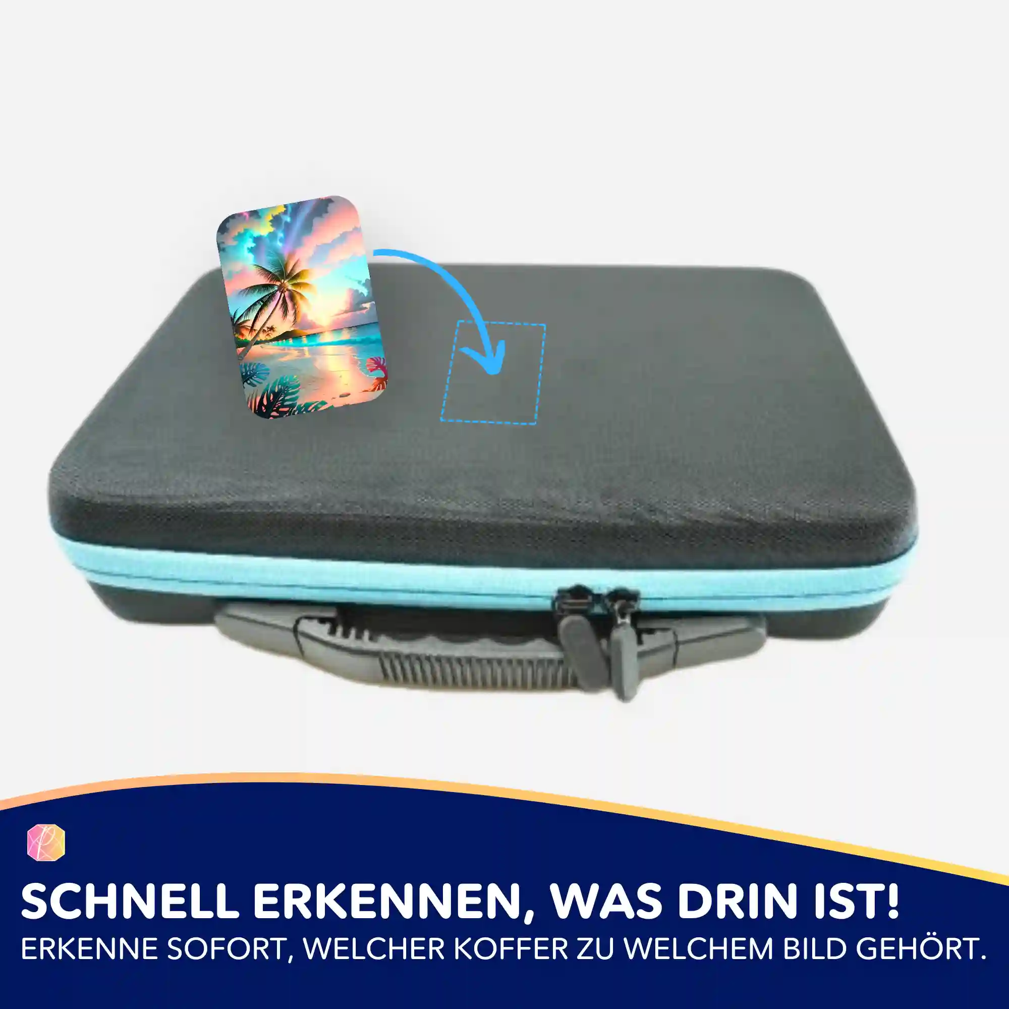 Aufkleber 5er-Set - Palme im bunten Abendhimmel - Image 4