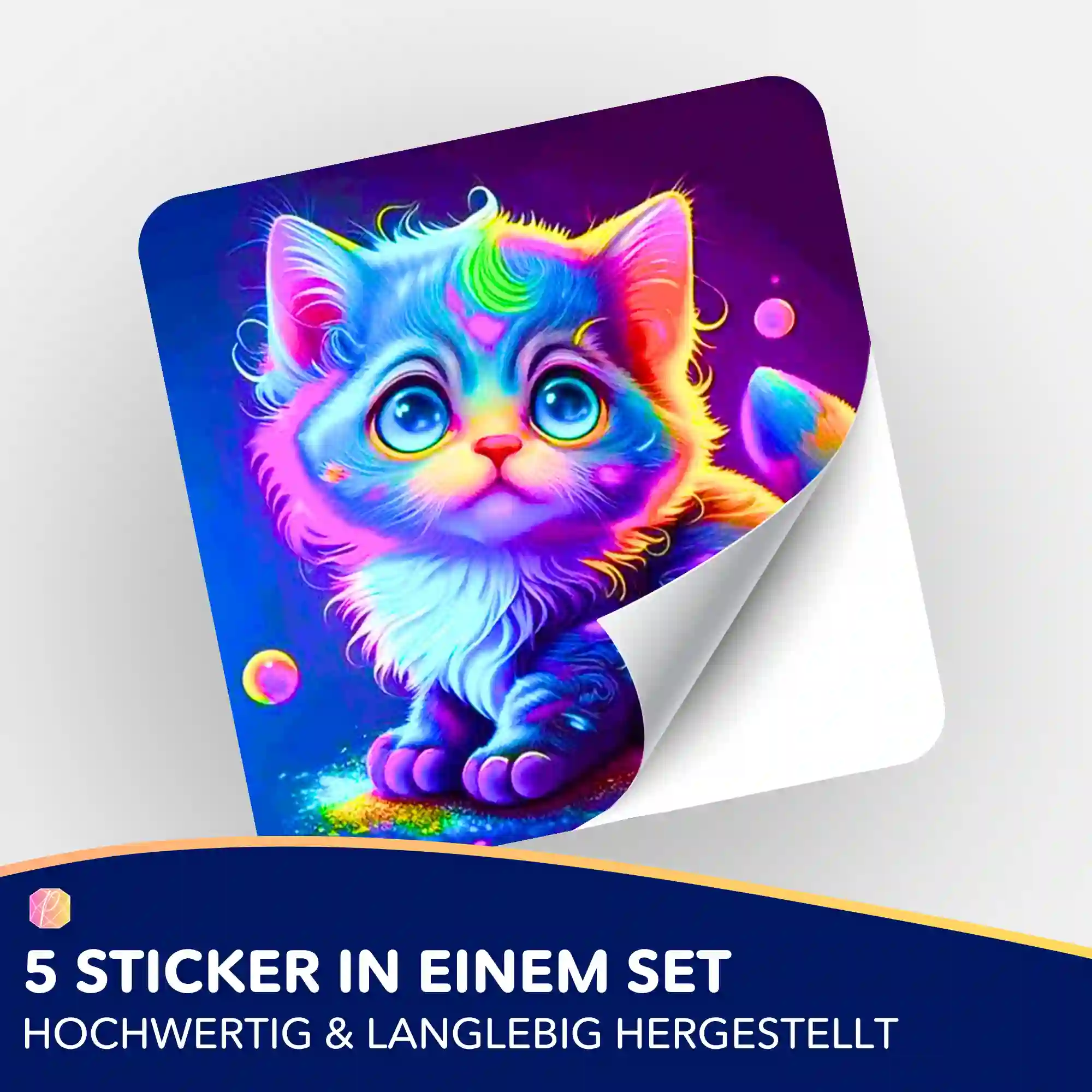 Aufkleber 5er-Set - Rainbow Kitty - Image 2
