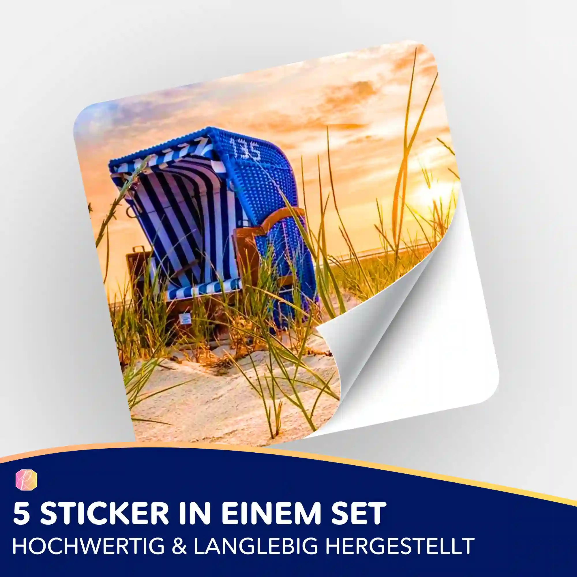 Aufkleber 5er-Set - Relaxtime am Strand - Image 2