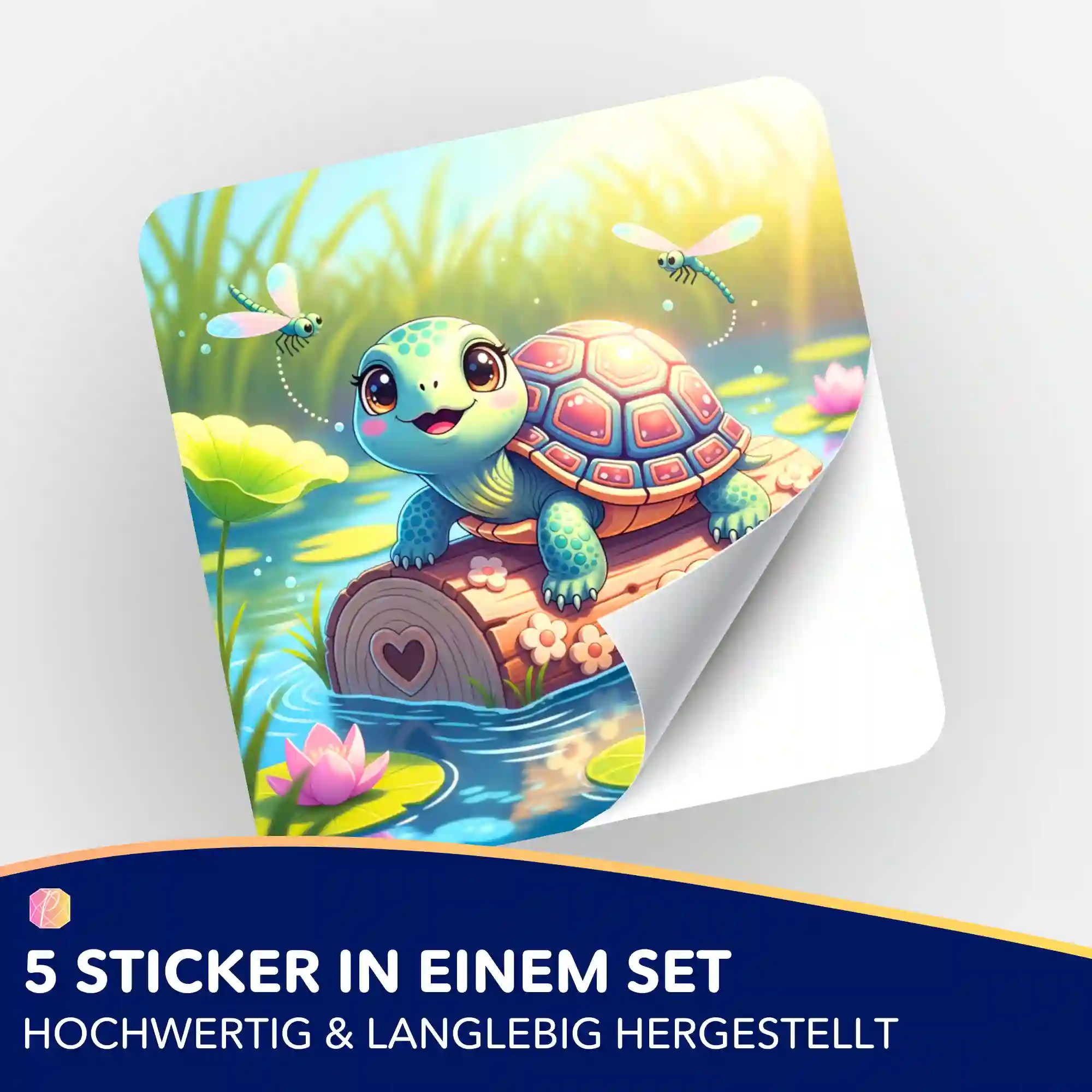Aufkleber 5er-Set - Schildkrötenmädchen Karla - Image 2