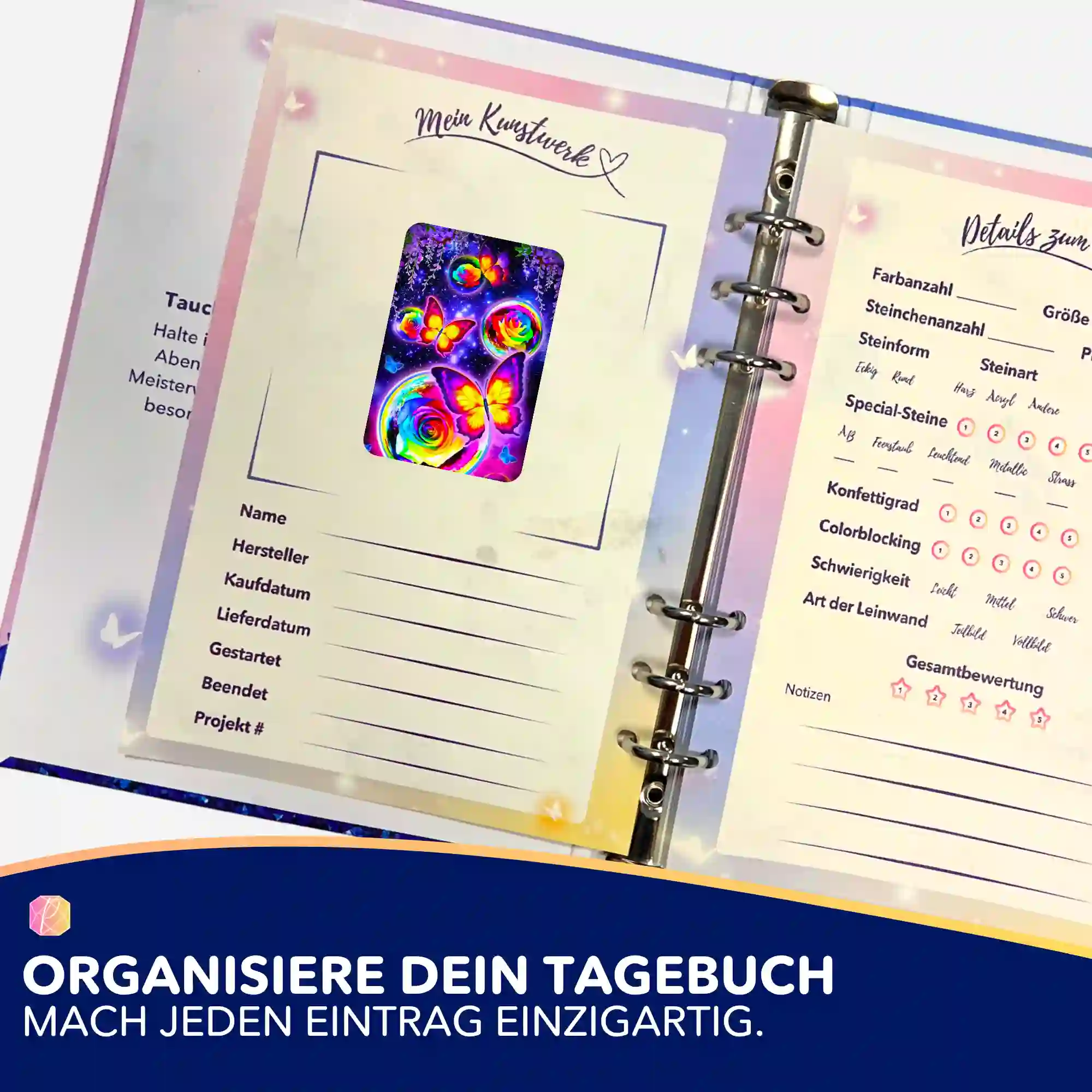 Aufkleber 5er-Set - Schmetterlingstanz im Mondschein - Image 3