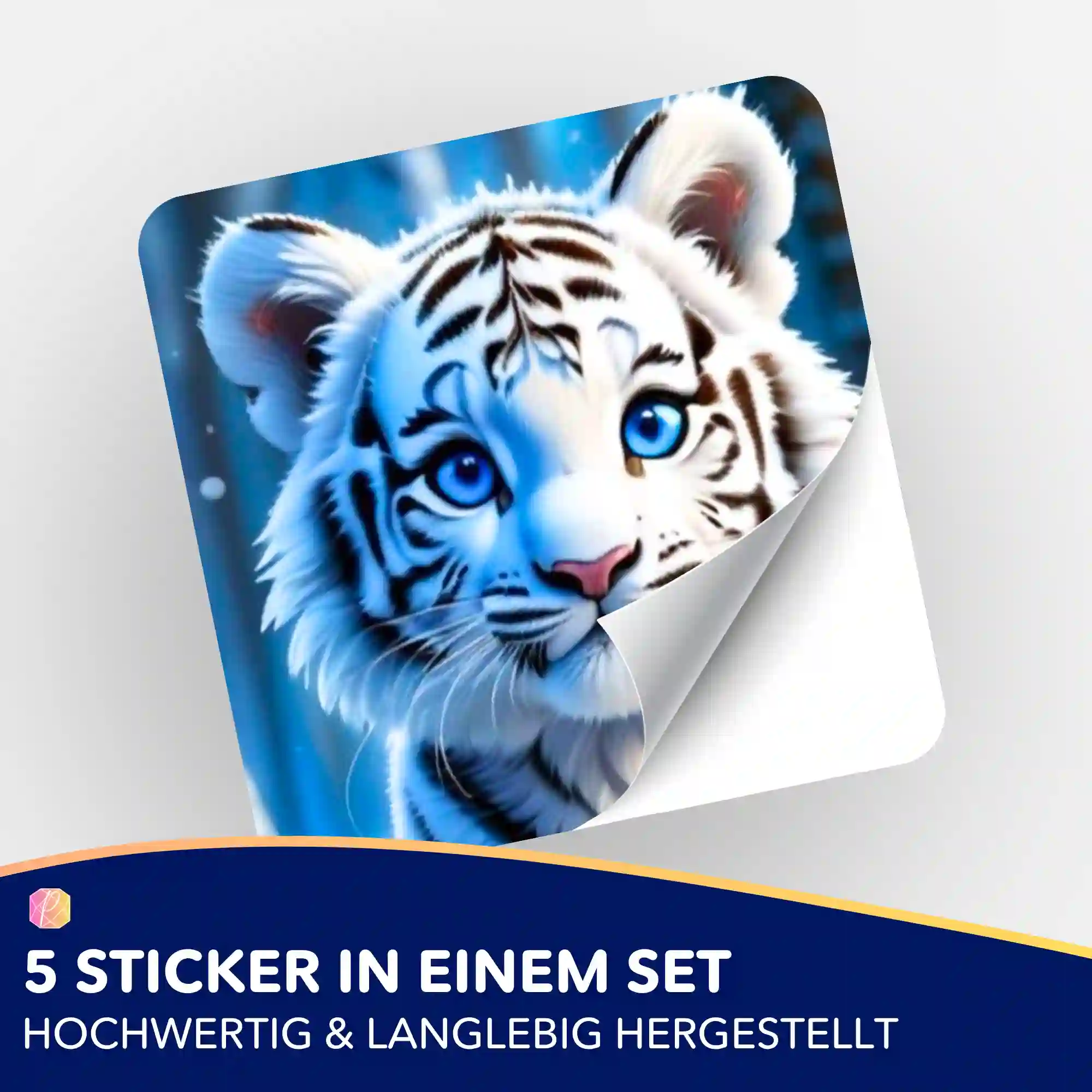 Aufkleber 5er-Set - Schneetigerbaby - Image 2