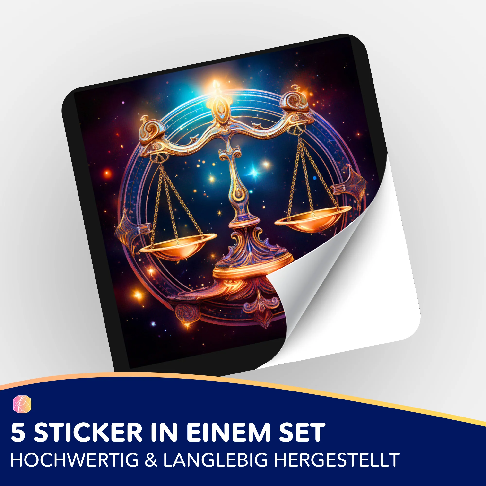 Aufkleber 5er-Set - Sternzeichen Waage "Limited Edition" - Image 2