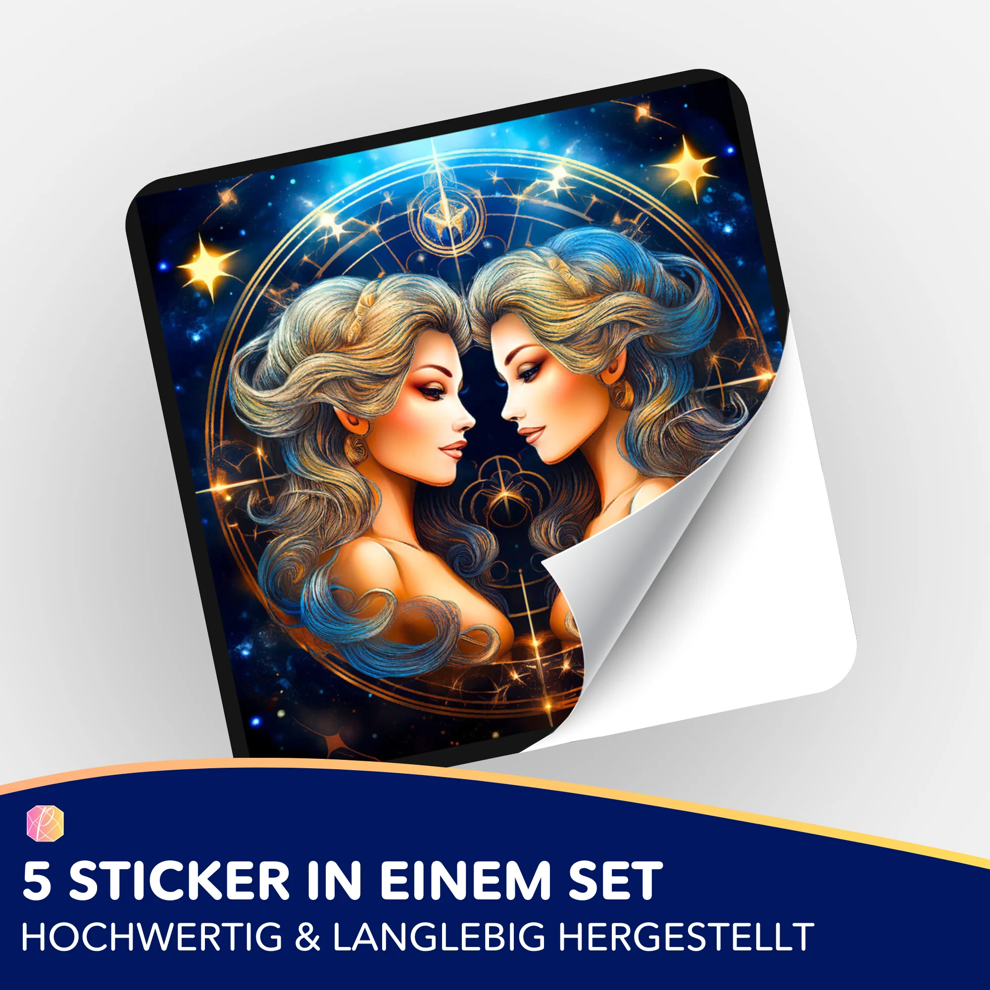 Aufkleber 5er-Set - Sternzeichen Zwilling "Limited Edition" - Image 2