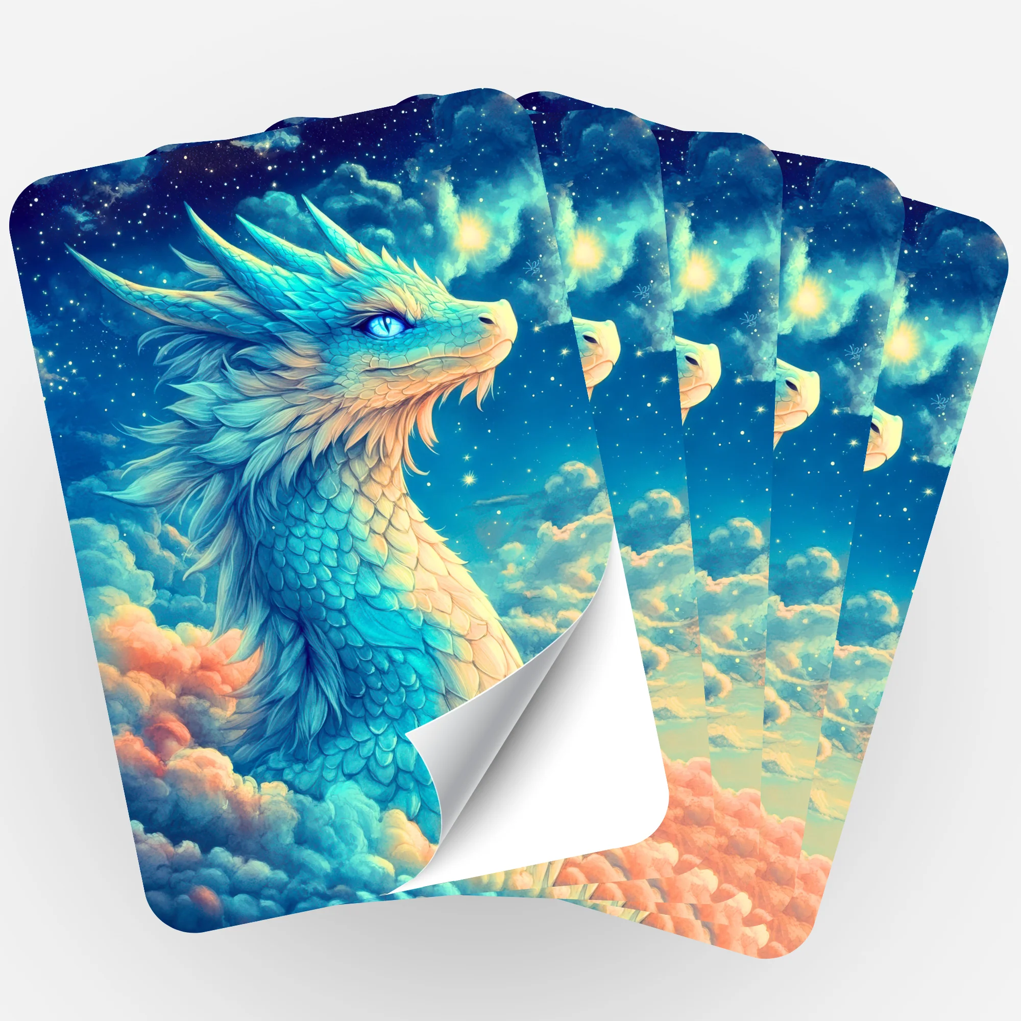 Aufkleber 5er-Set - Susen Pfifferling - Himmelsdrache Saphira