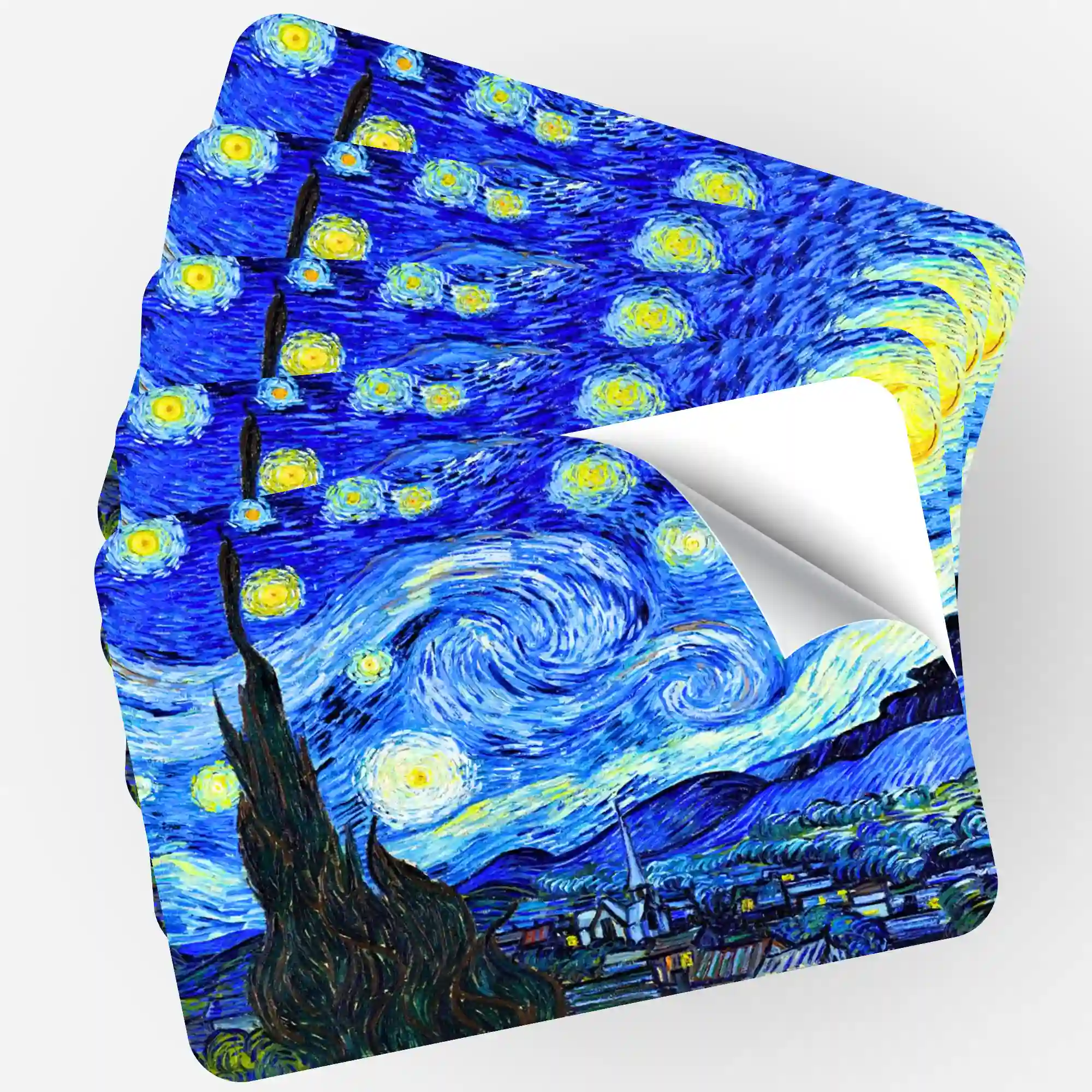 Aufkleber 5er-Set - Van Gogh "Sternennacht"