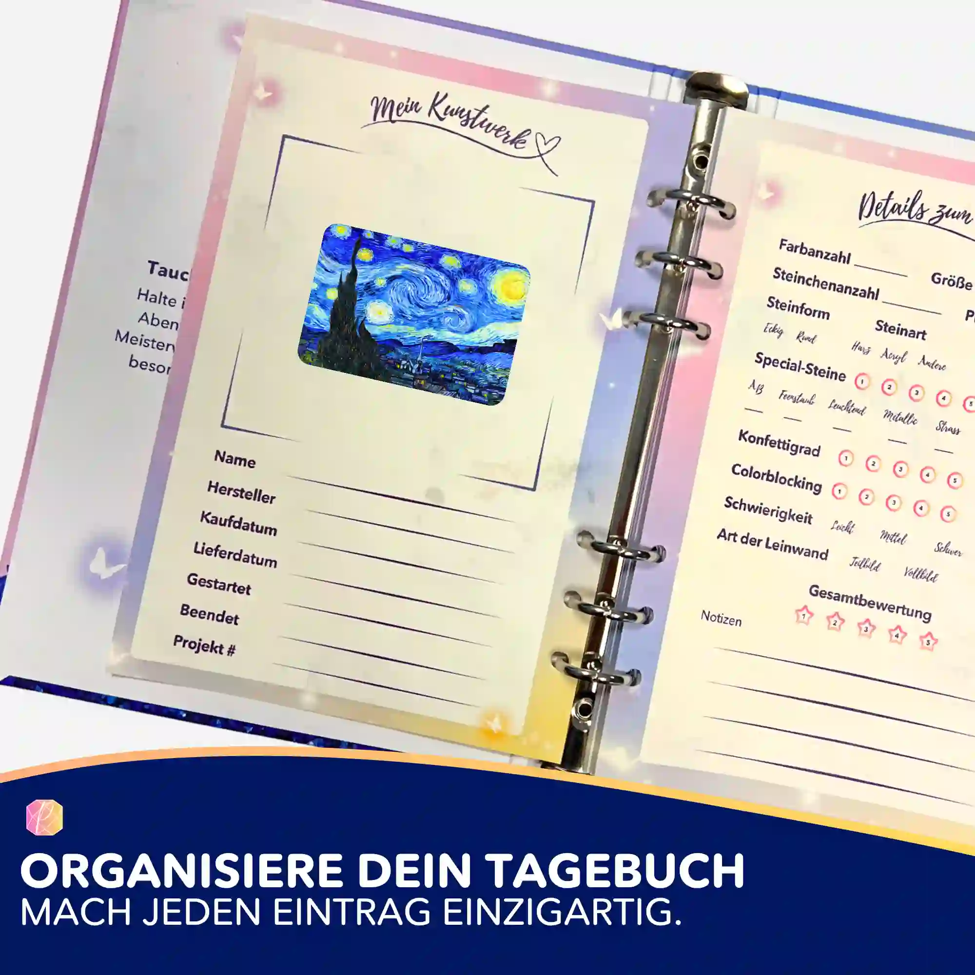 Aufkleber 5er-Set - Van Gogh "Sternennacht" - Image 3