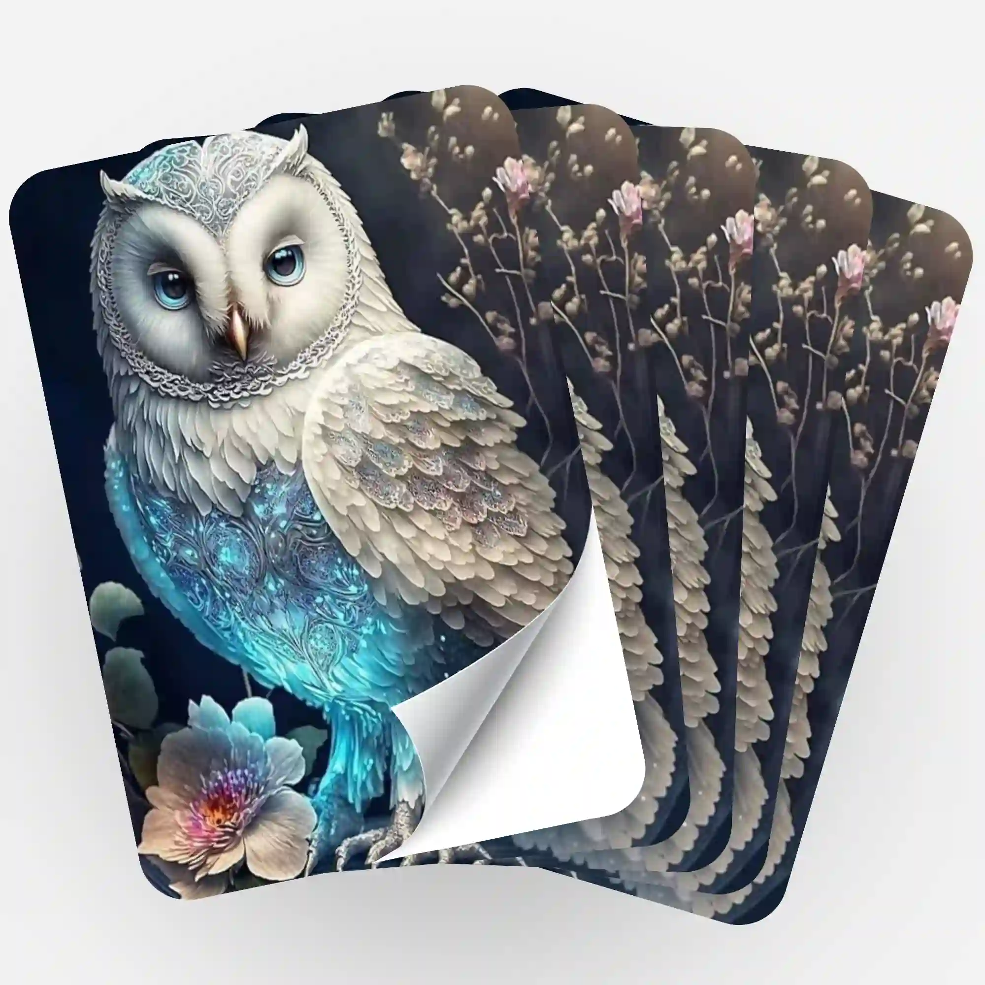 Aufkleber 5er-Set - White Owl