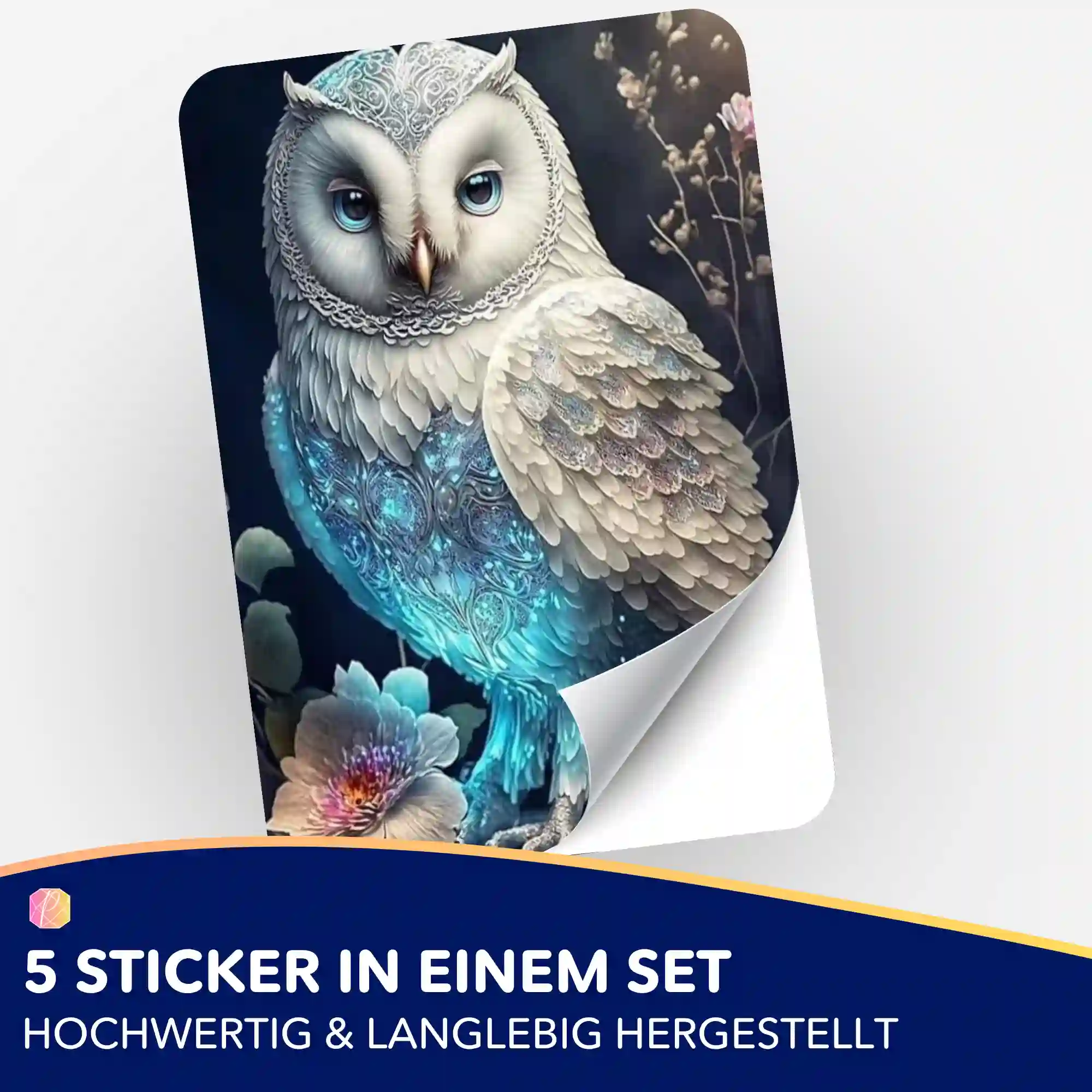 Aufkleber 5er-Set - White Owl - Image 2