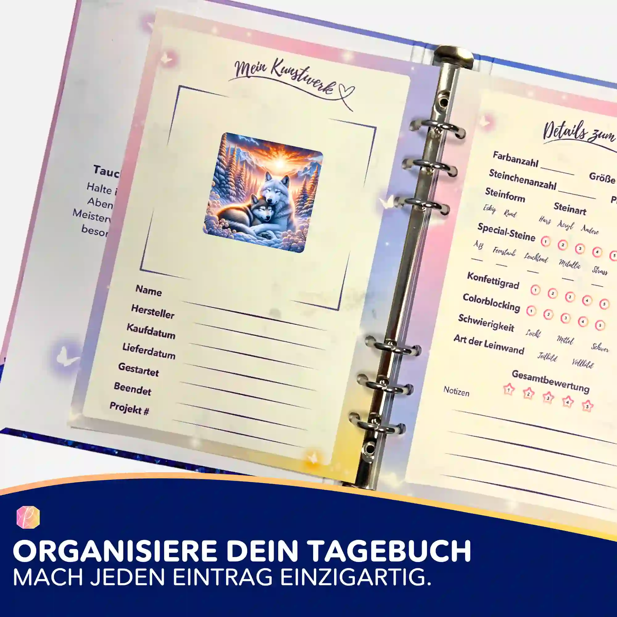 Aufkleber 5er-Set - Wolfliebe im Sonnenaufgang - Image 3