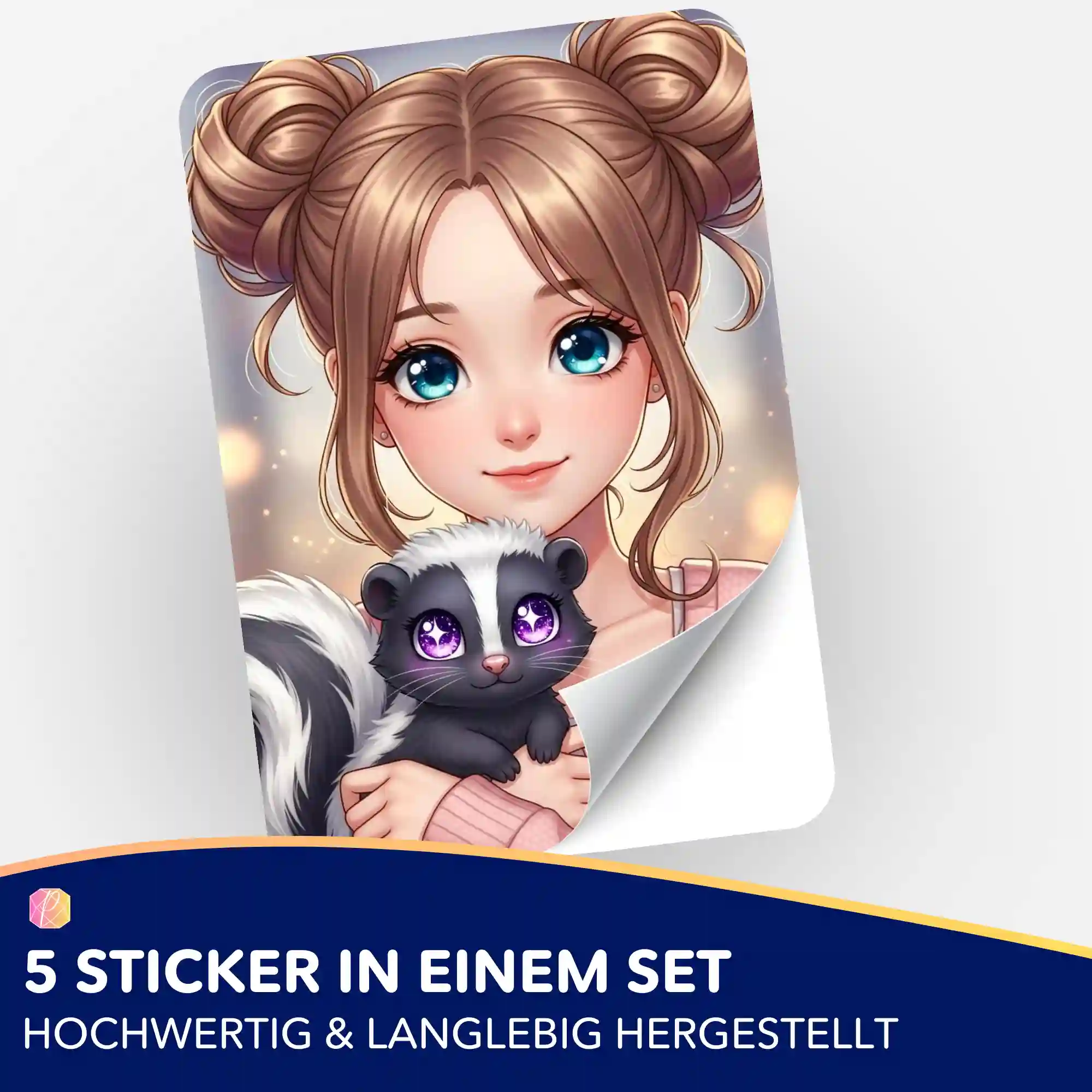 Aufkleber 5er-Set - Yuna & Puki - Image 2