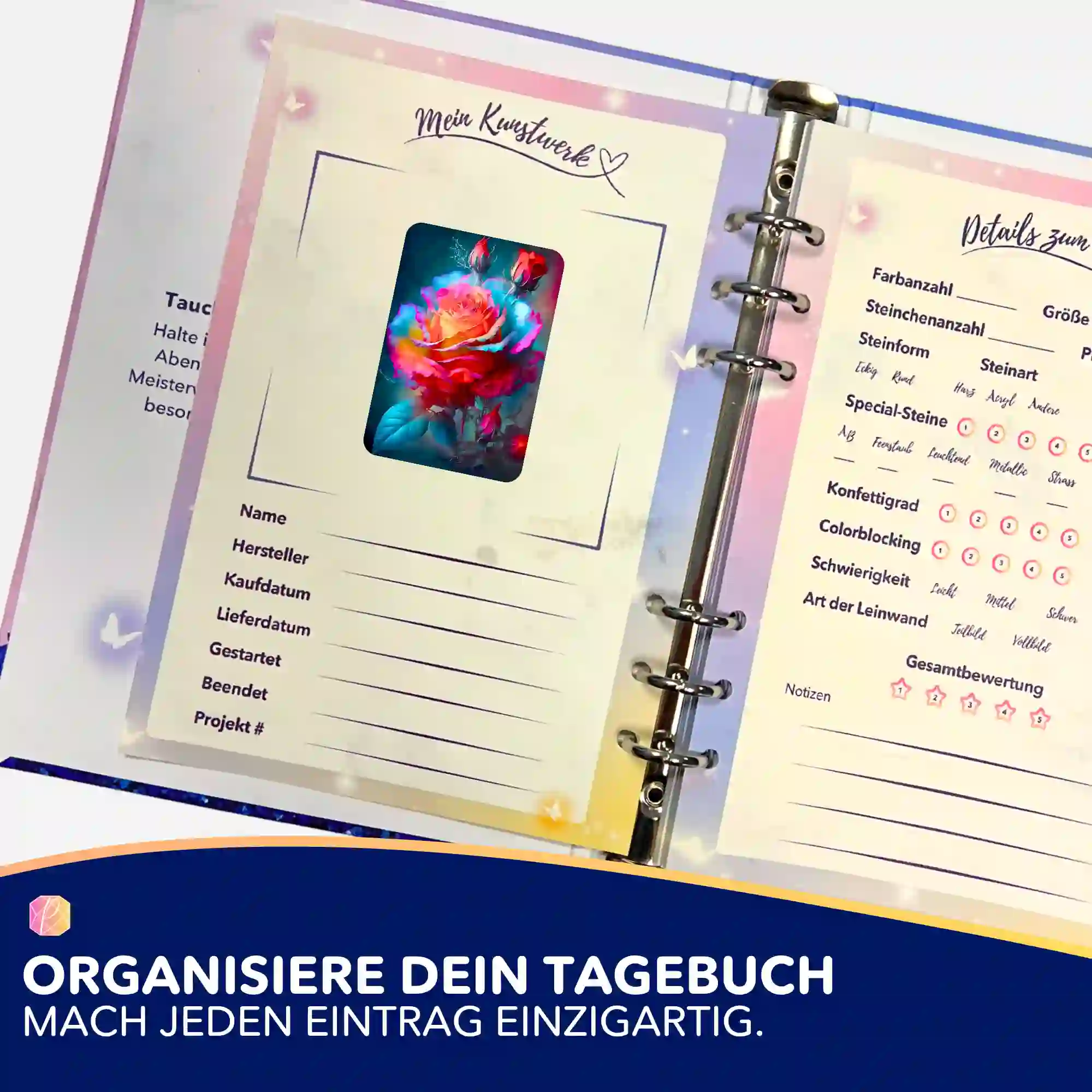 Aufkleber 5er-Set - Zarte Rosenblüte - Image 3