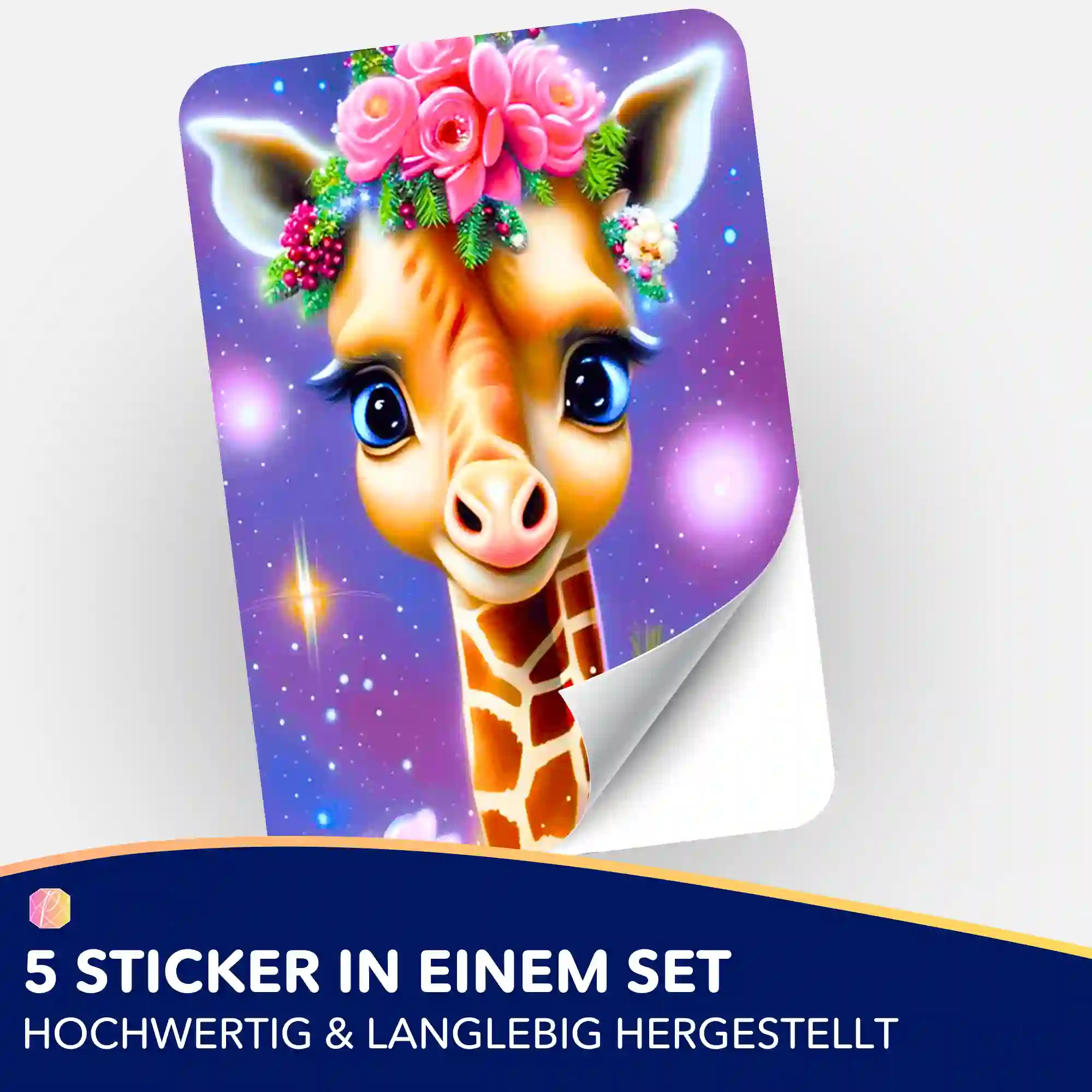 Aufkleber 5er-Set - Zauberhaftes Giraffenbaby - Image 2