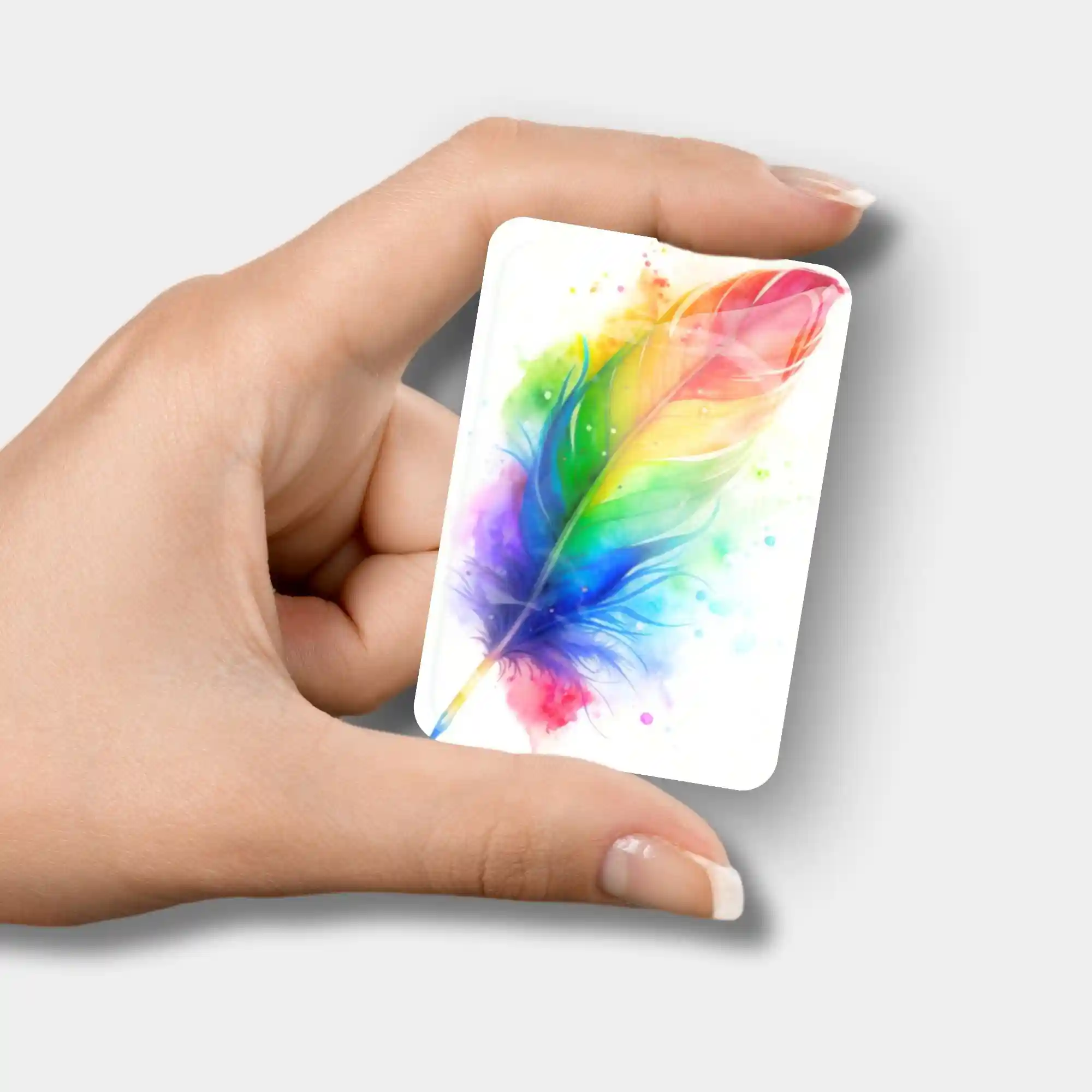 Cover Minder - Rainbow Feather