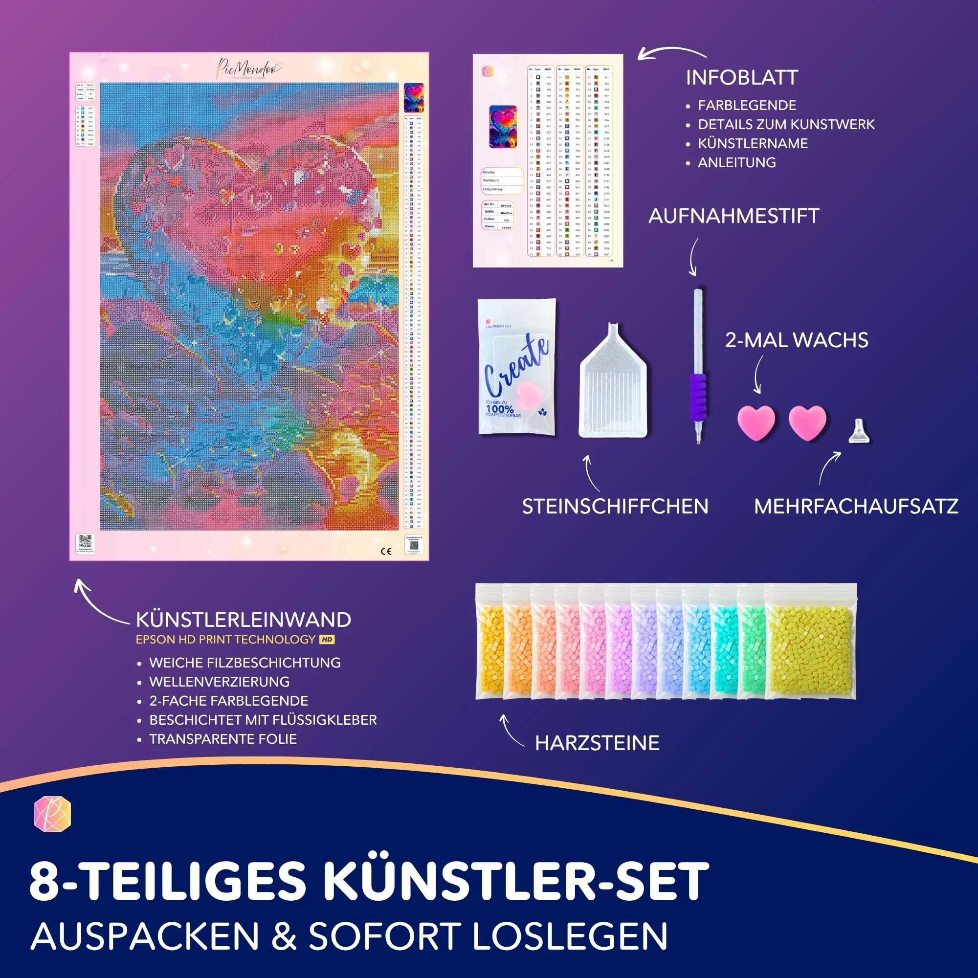 Diamond Painting 100 Farben Special - Heart of Glitter - Image 4