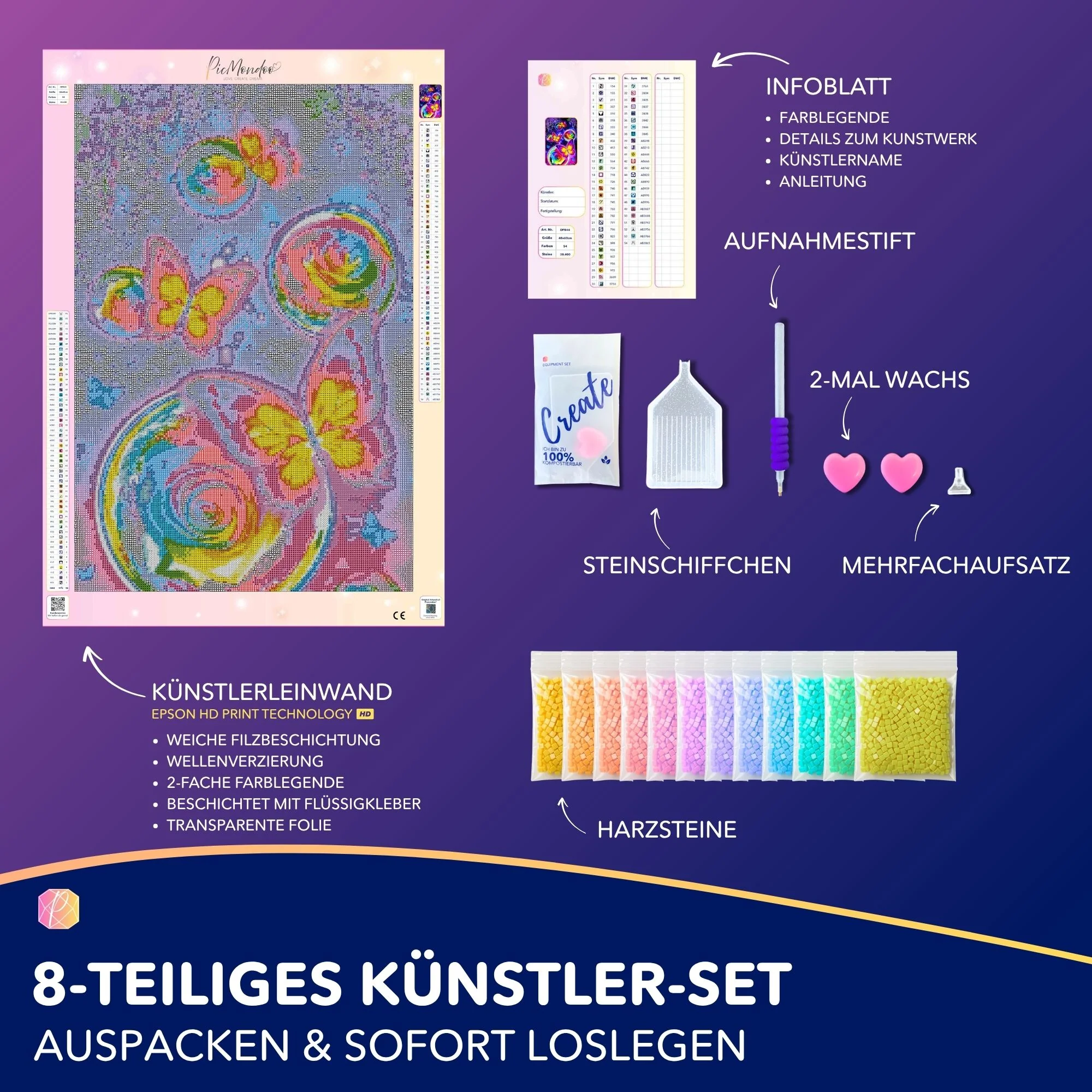 Diamond Painting AB Special - Schmetterlingstanz im Mondschein - Image 3