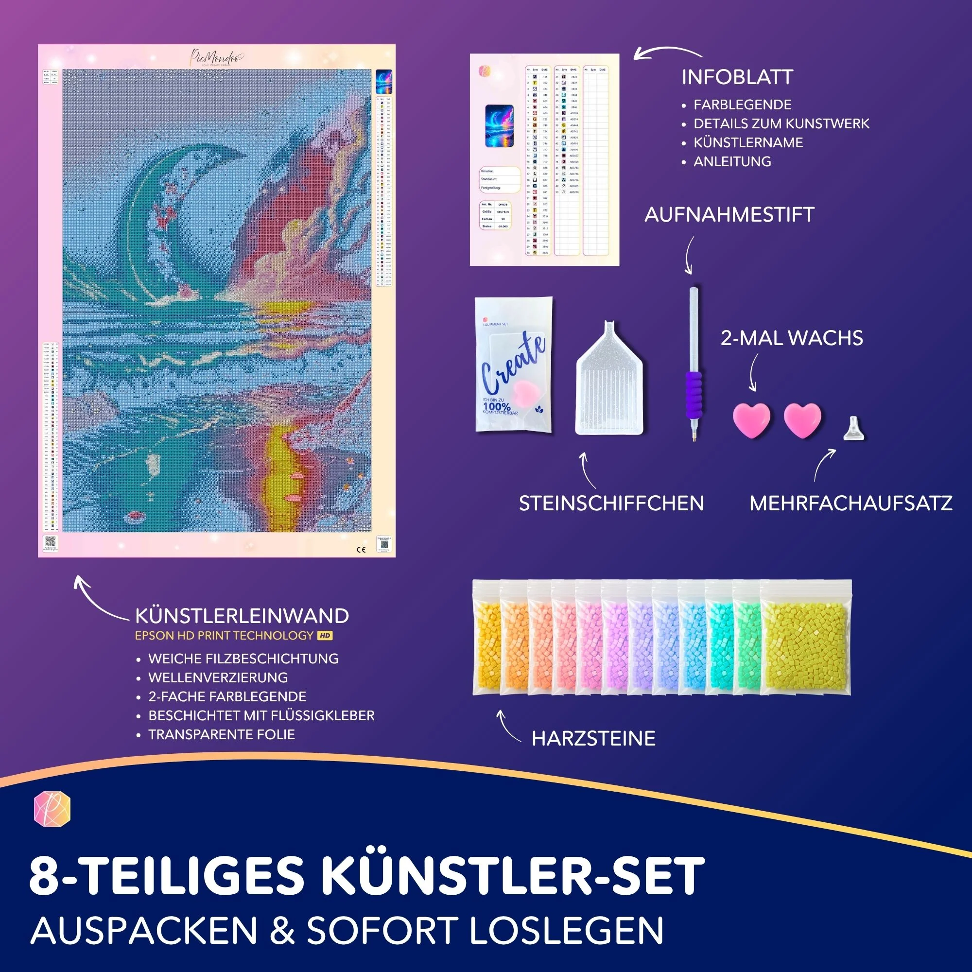 Diamond Painting AB Special - Strand im Mondschein - Image 3