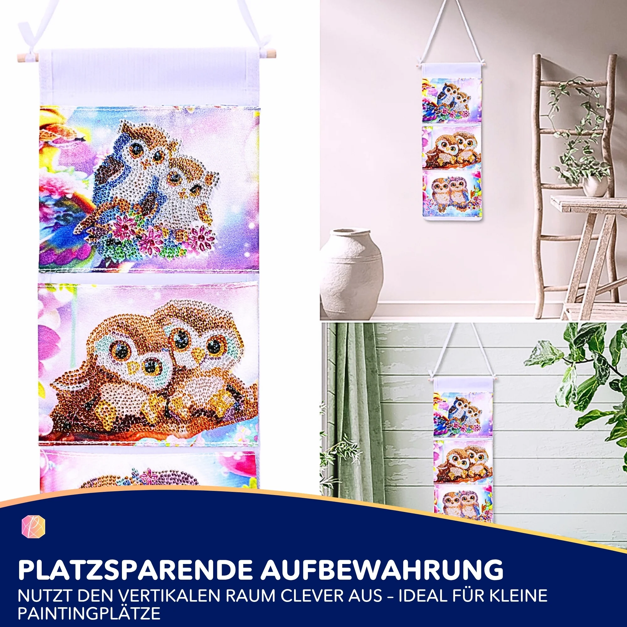 Diamond Painting Aufbewahrung zum Bepainten - Eulen - Image 3