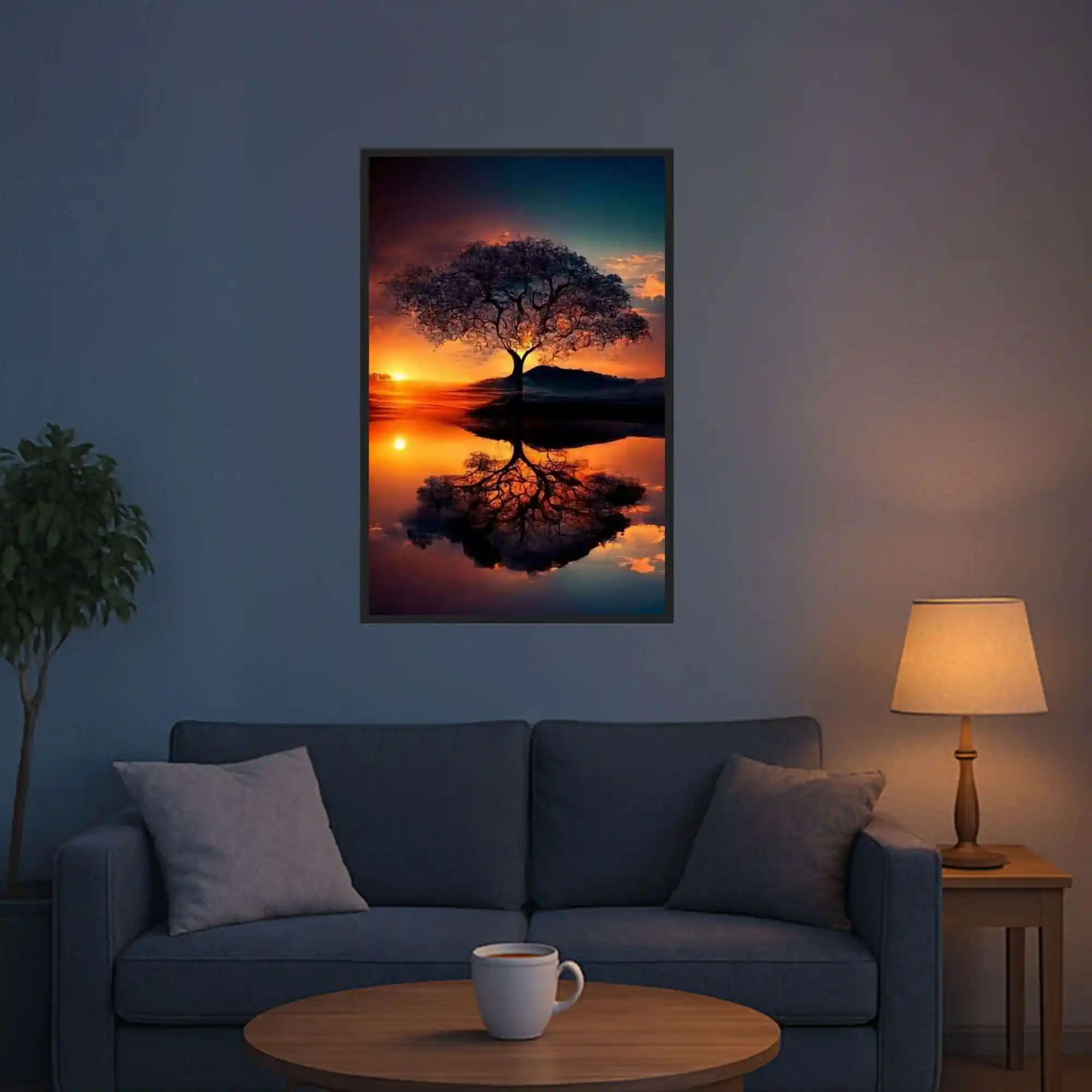 Diamond Painting - Baum im Sonnenuntergang - Image 5