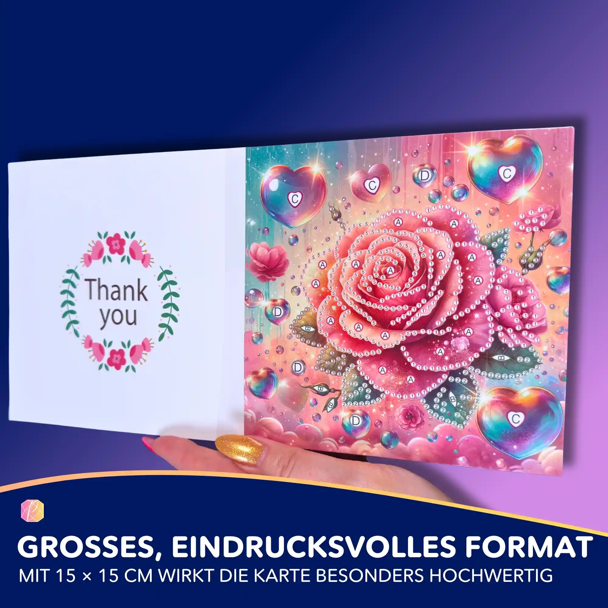 Diamond Painting Geschenkkarte Rose - Image 3