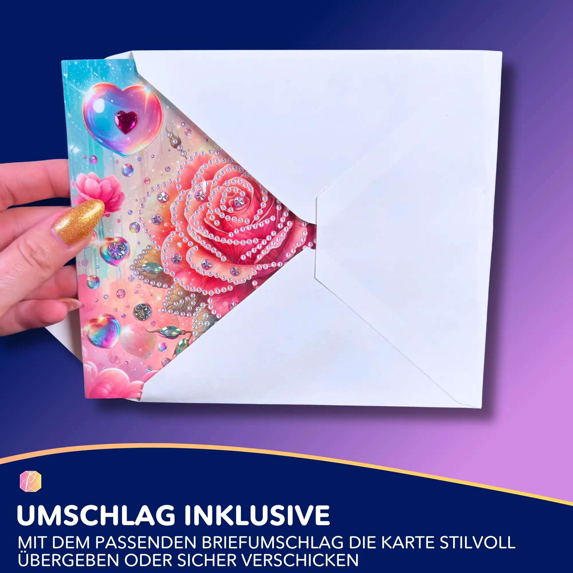 Diamond Painting Geschenkkarte Rose - Image 6