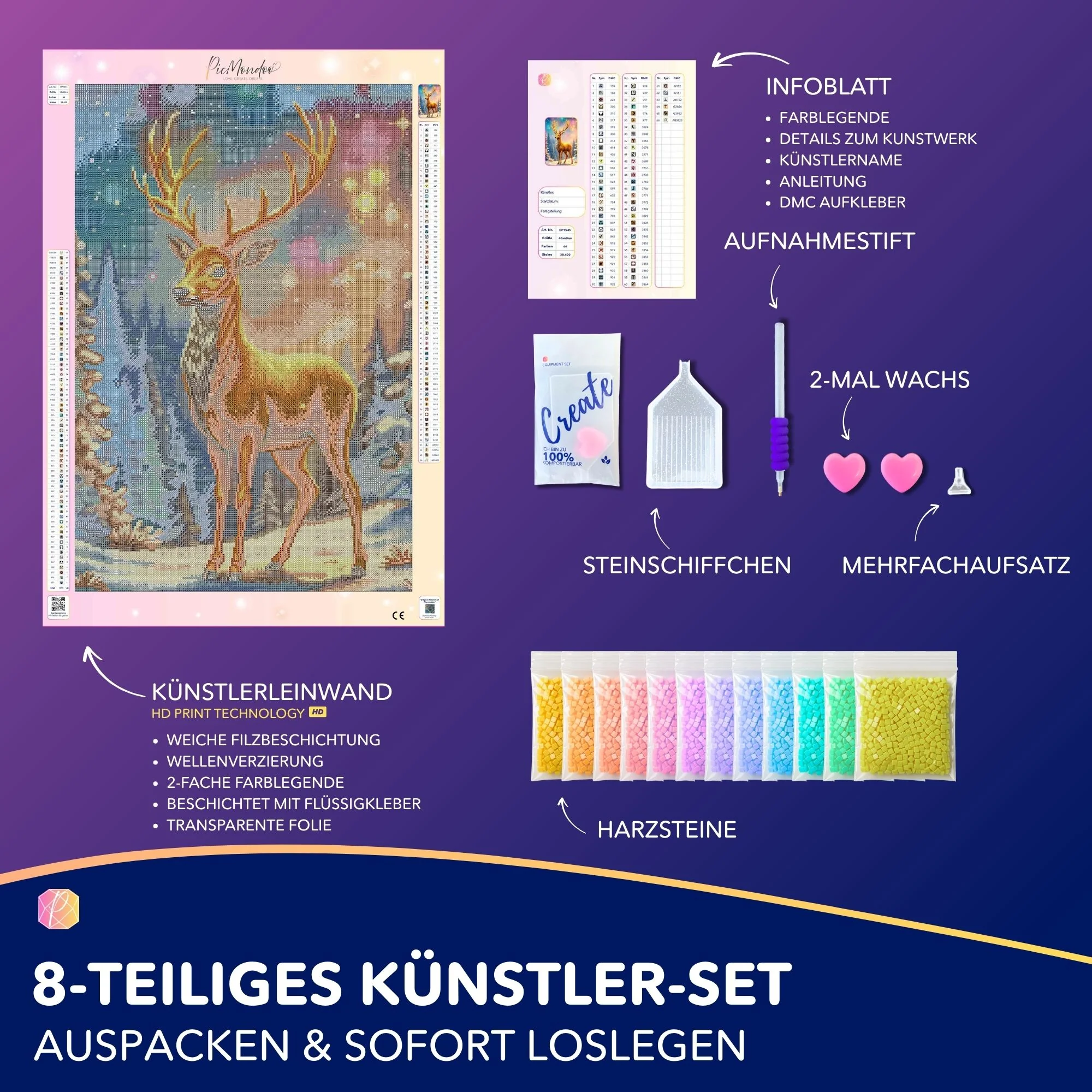 Diamond Painting - Golden Hirsch - Image 4